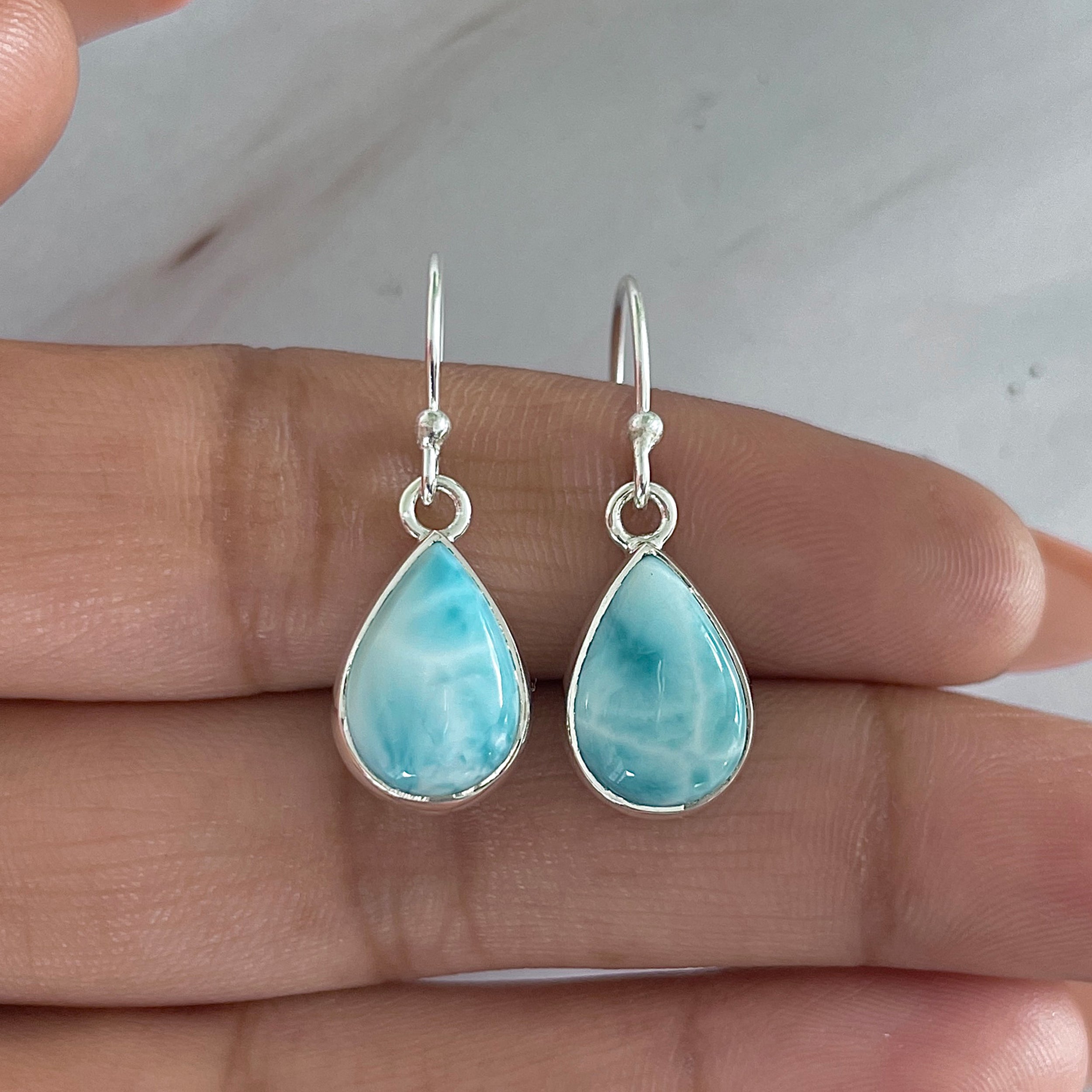 Larimar Earring-(LAR-E-1952.)