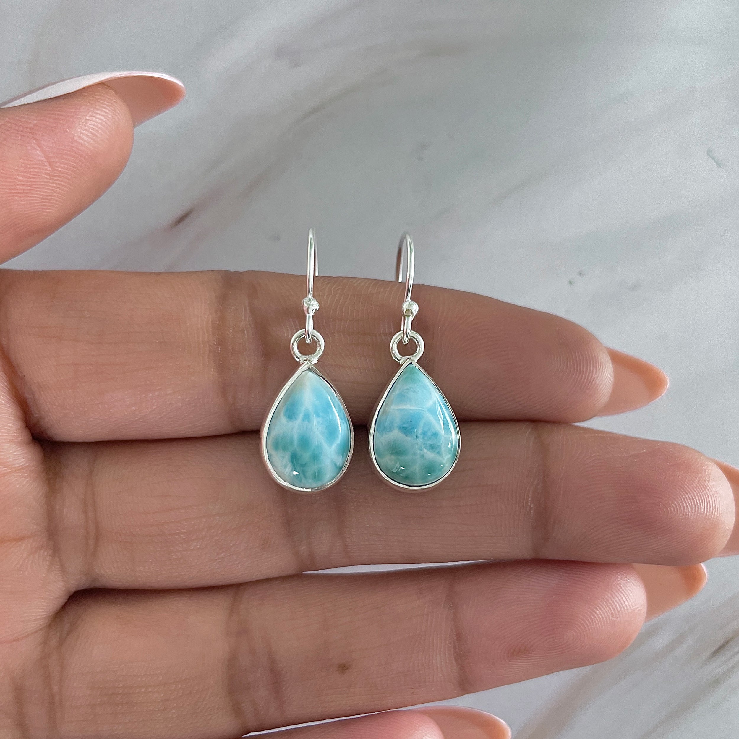 Larimar Earring-(LAR-E-1953.)