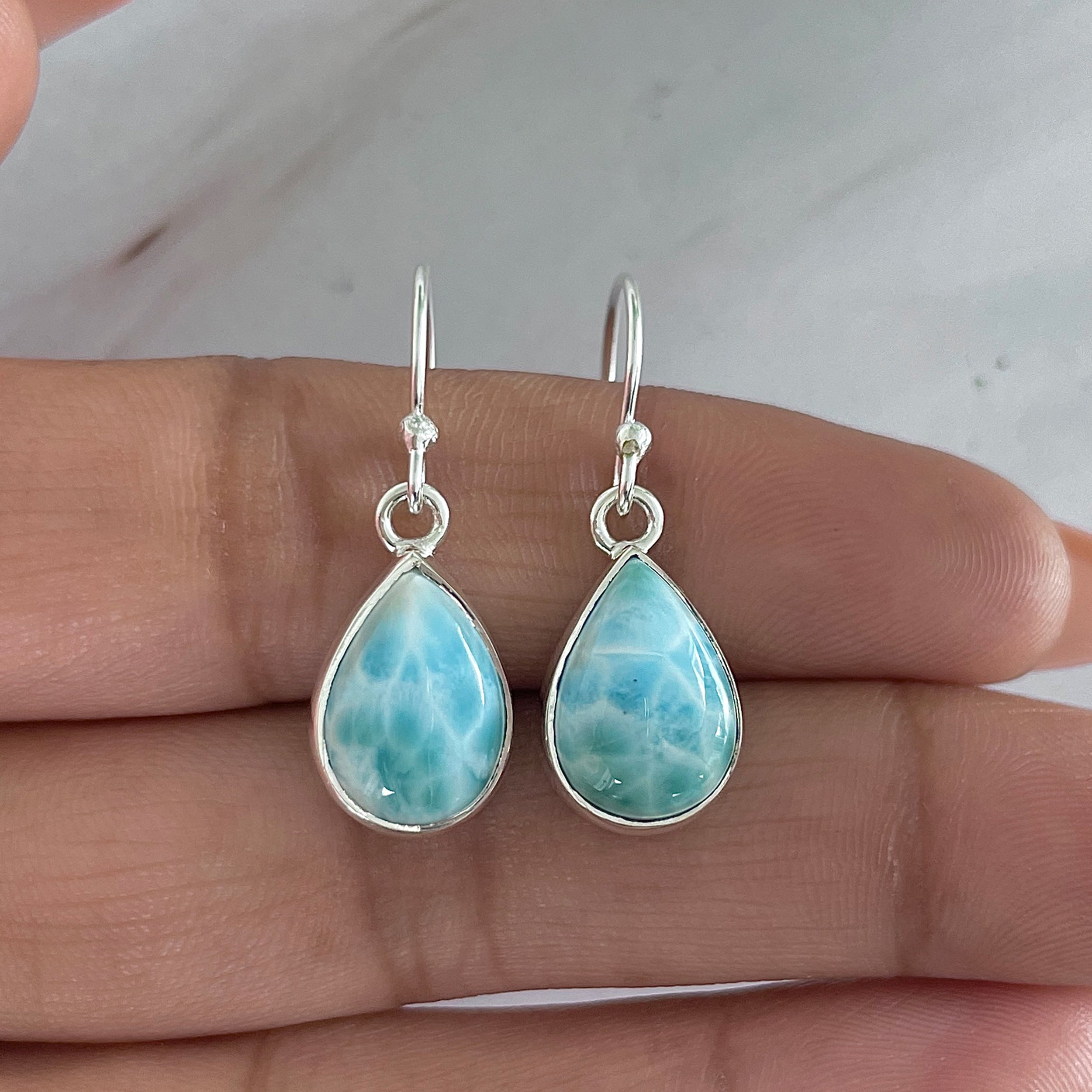 Larimar Earring-(LAR-E-1953.)