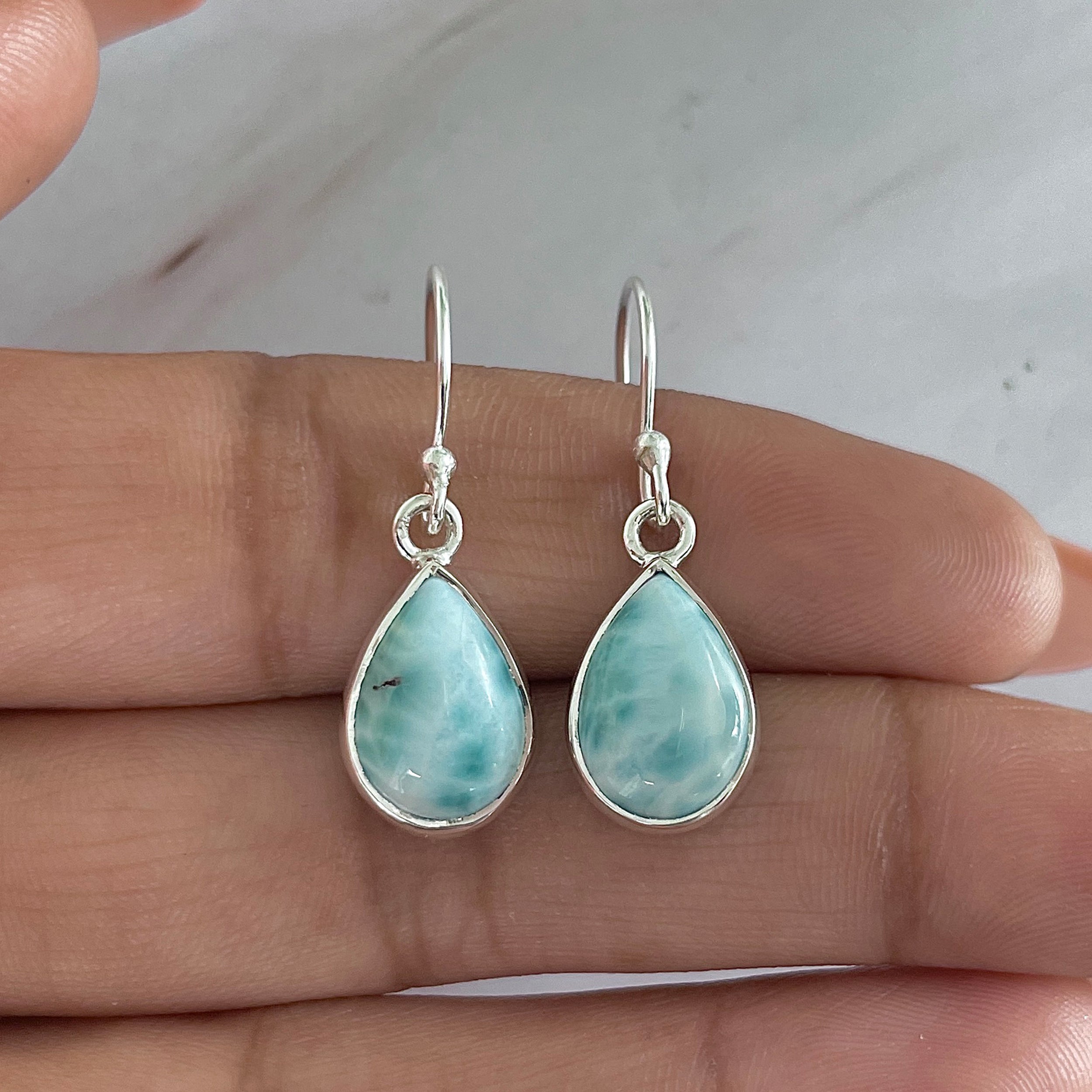 Larimar Earring-(LAR-E-1954.)