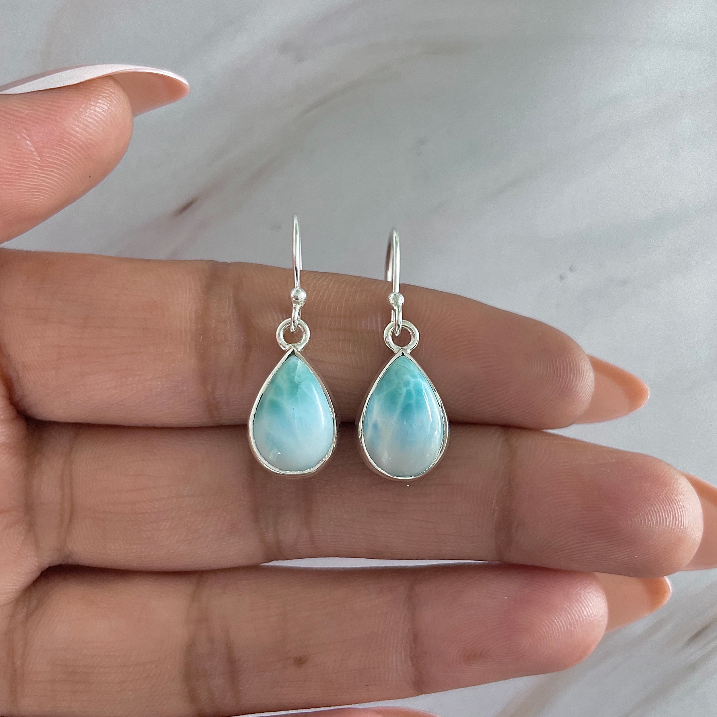 Larimar Earring-(LAR-E-1955.)