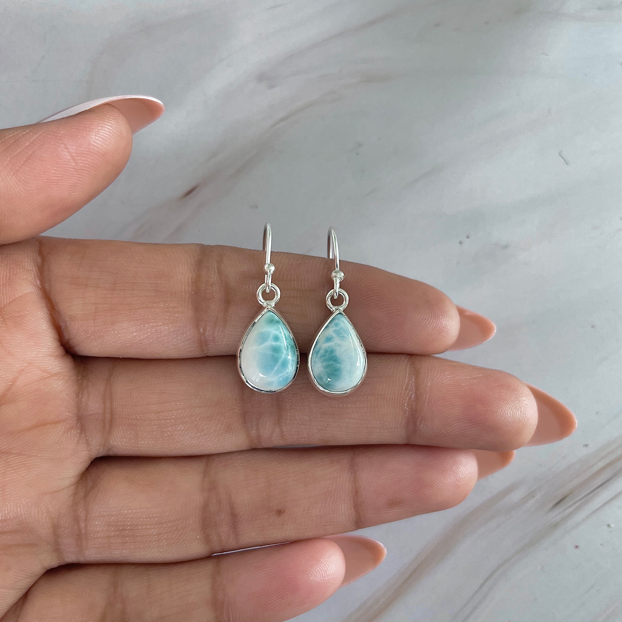 Larimar Earring-(LAR-E-1956.)
