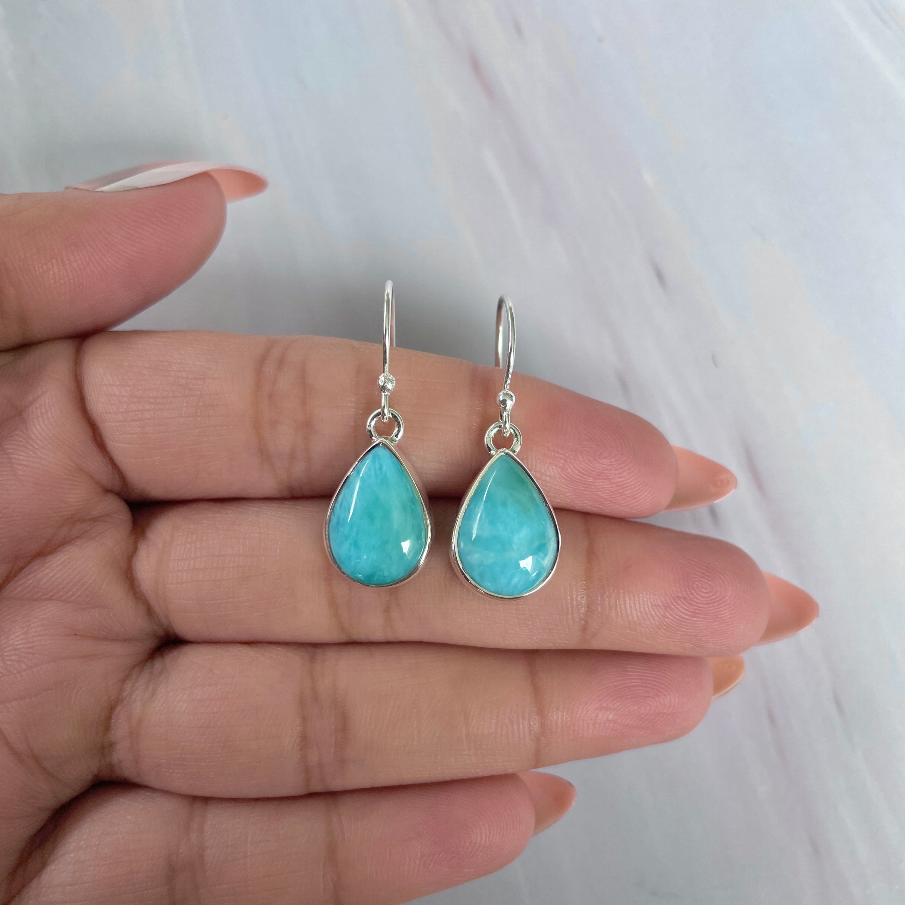 Larimar Earring-(LAR-E-1958.)