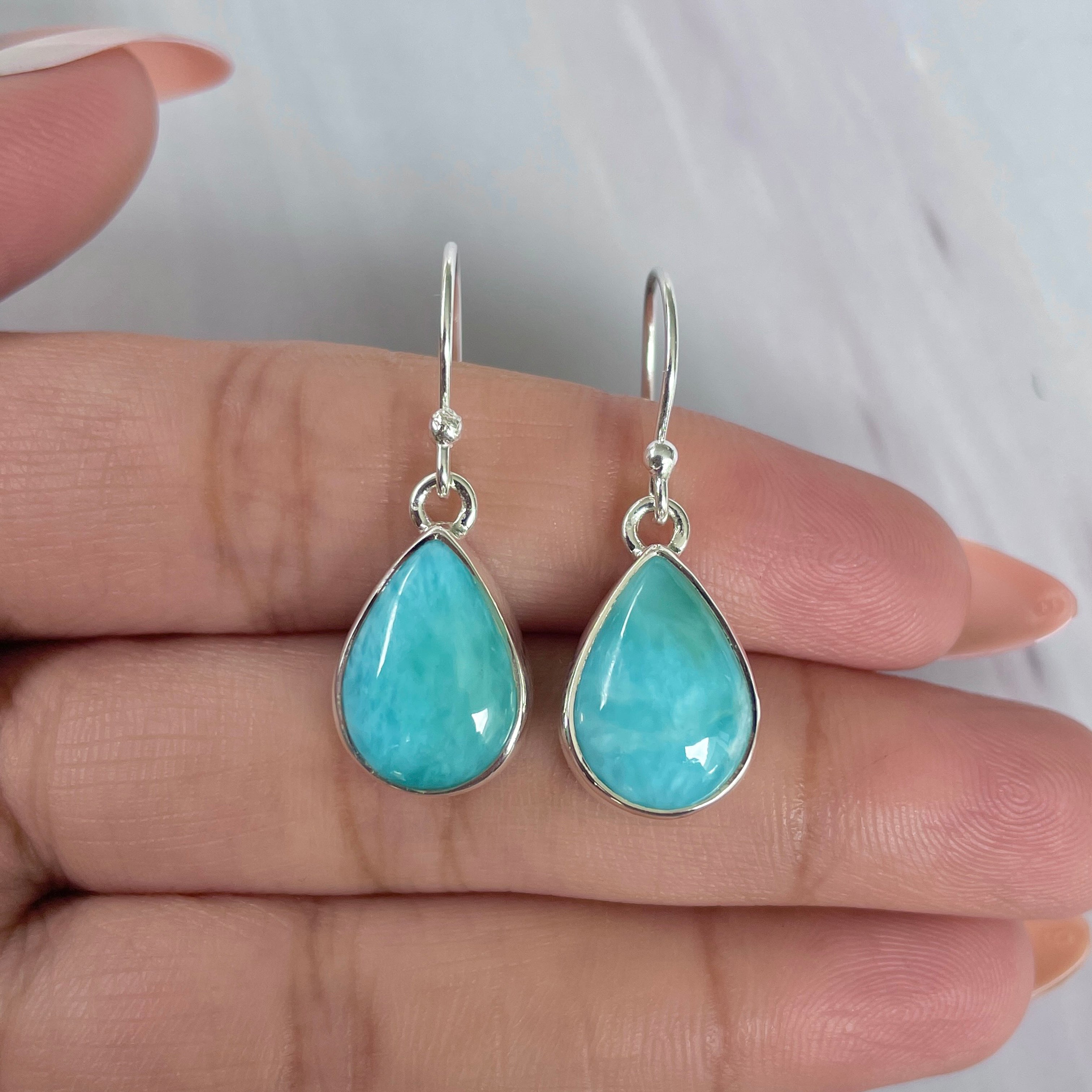 Larimar Earring-(LAR-E-1958.)