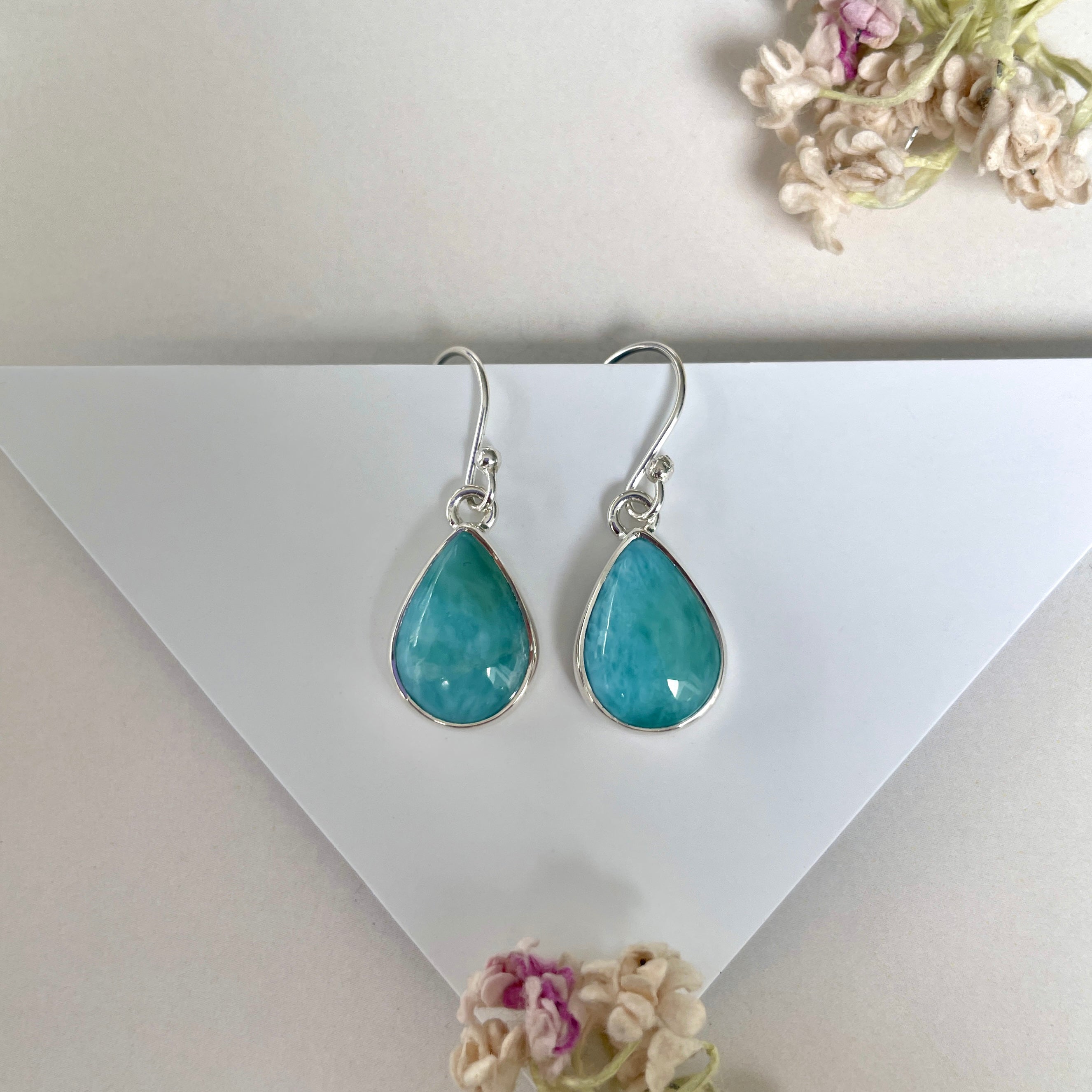 Larimar Earring-(LAR-E-1958.)