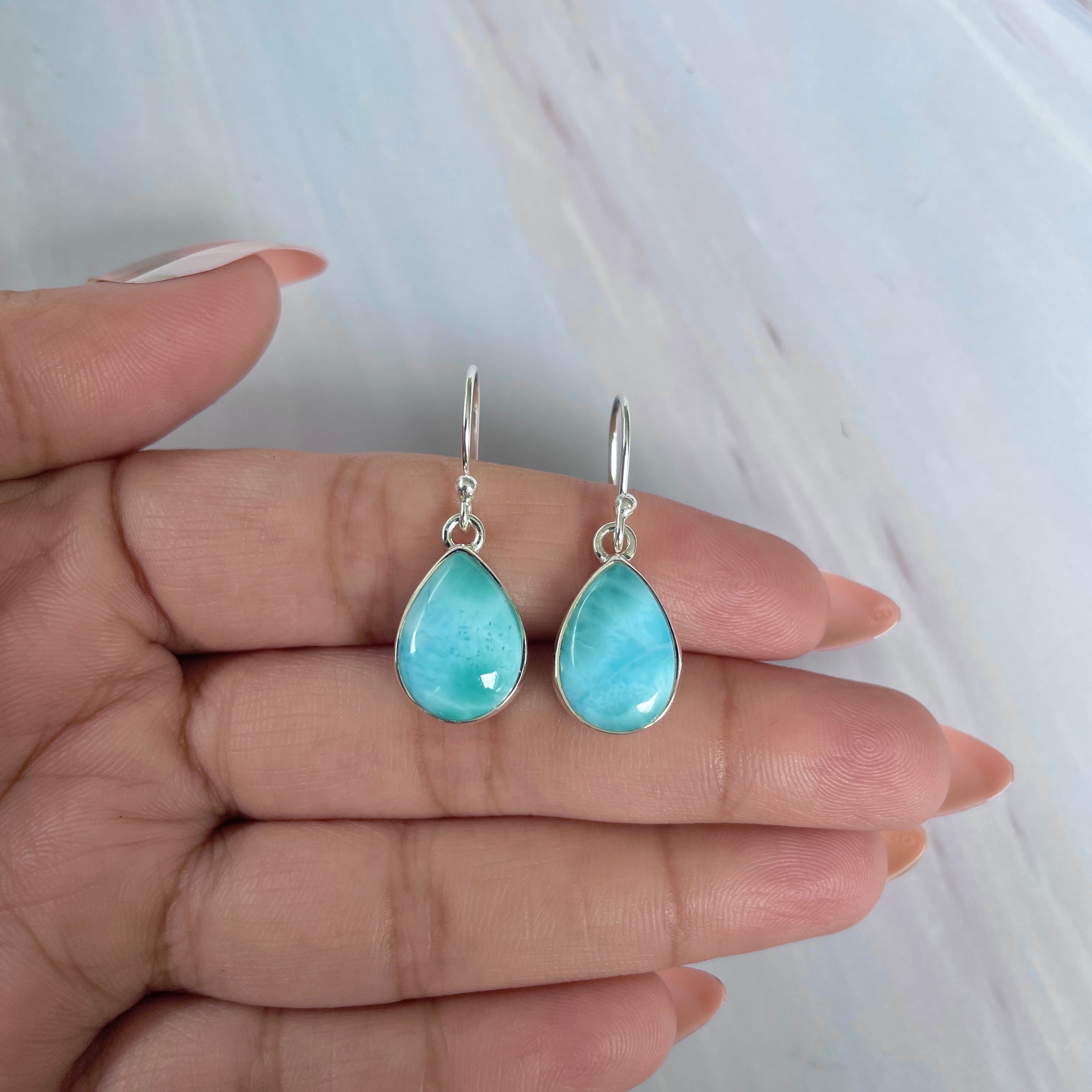Larimar Earring-(LAR-E-1959.)
