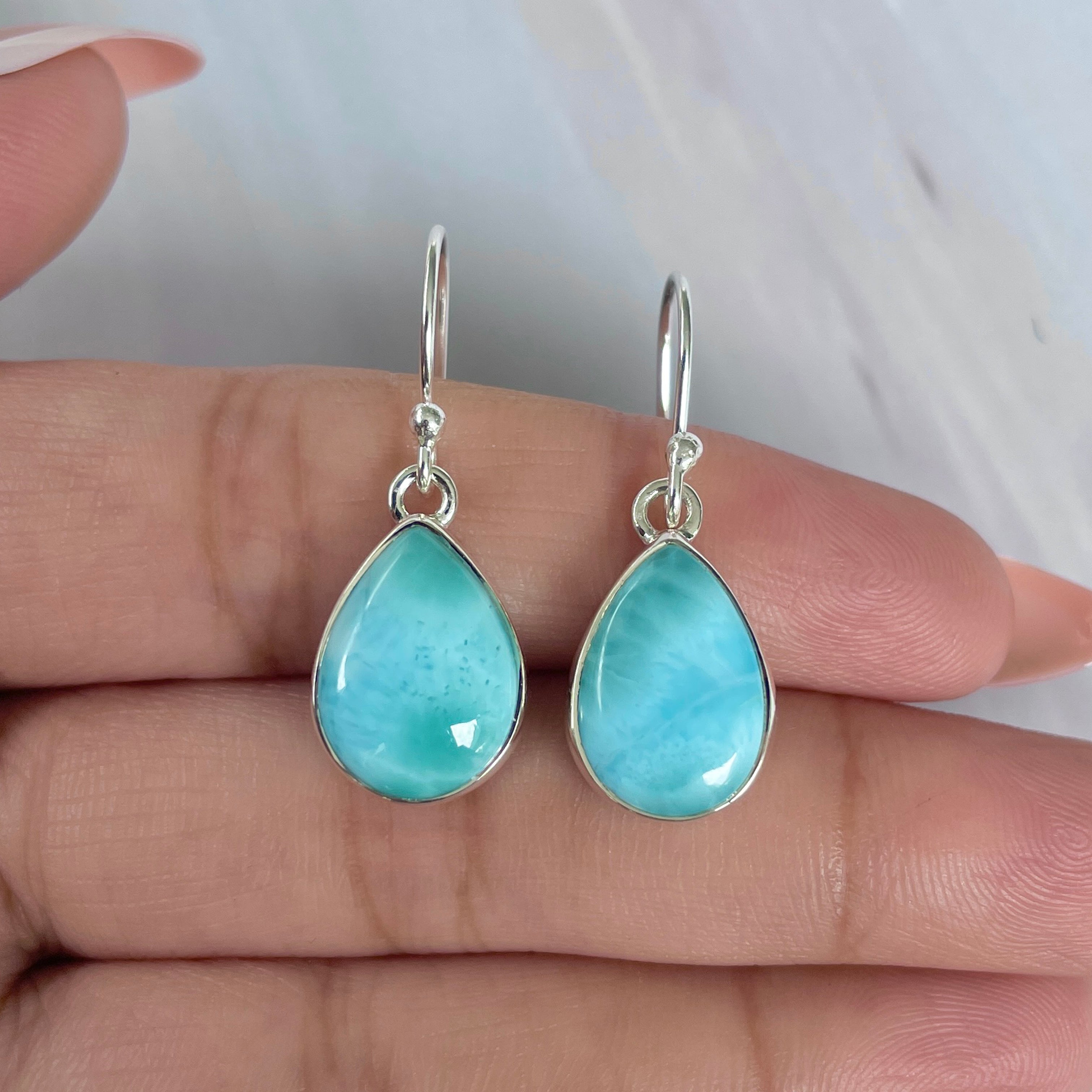 Larimar Earring-(LAR-E-1959.)