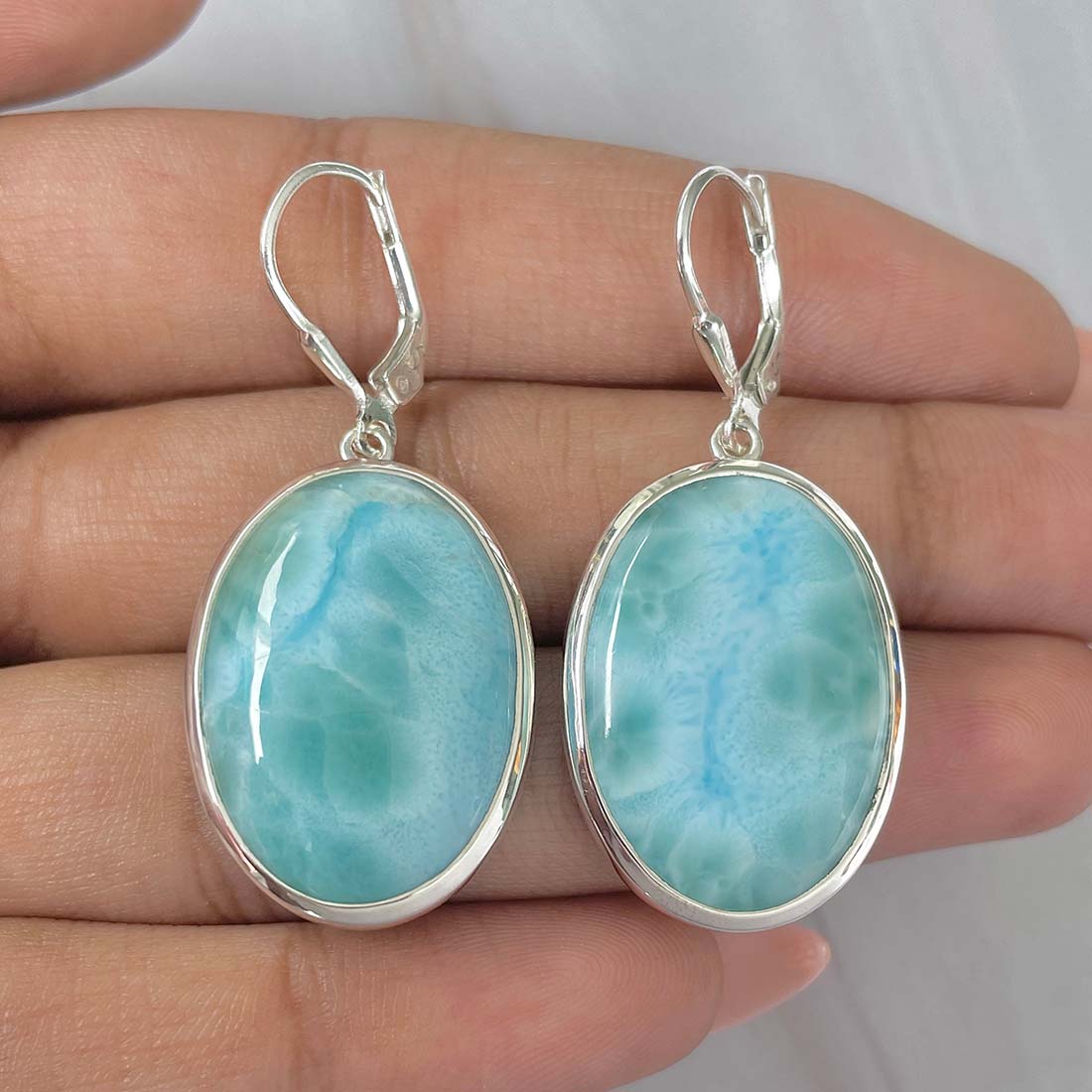 Larimar Earring-(LAR-E-196.)