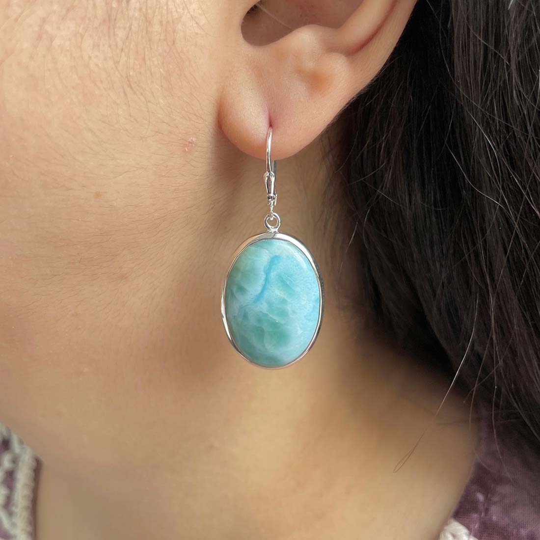 Larimar Earring-(LAR-E-196.)