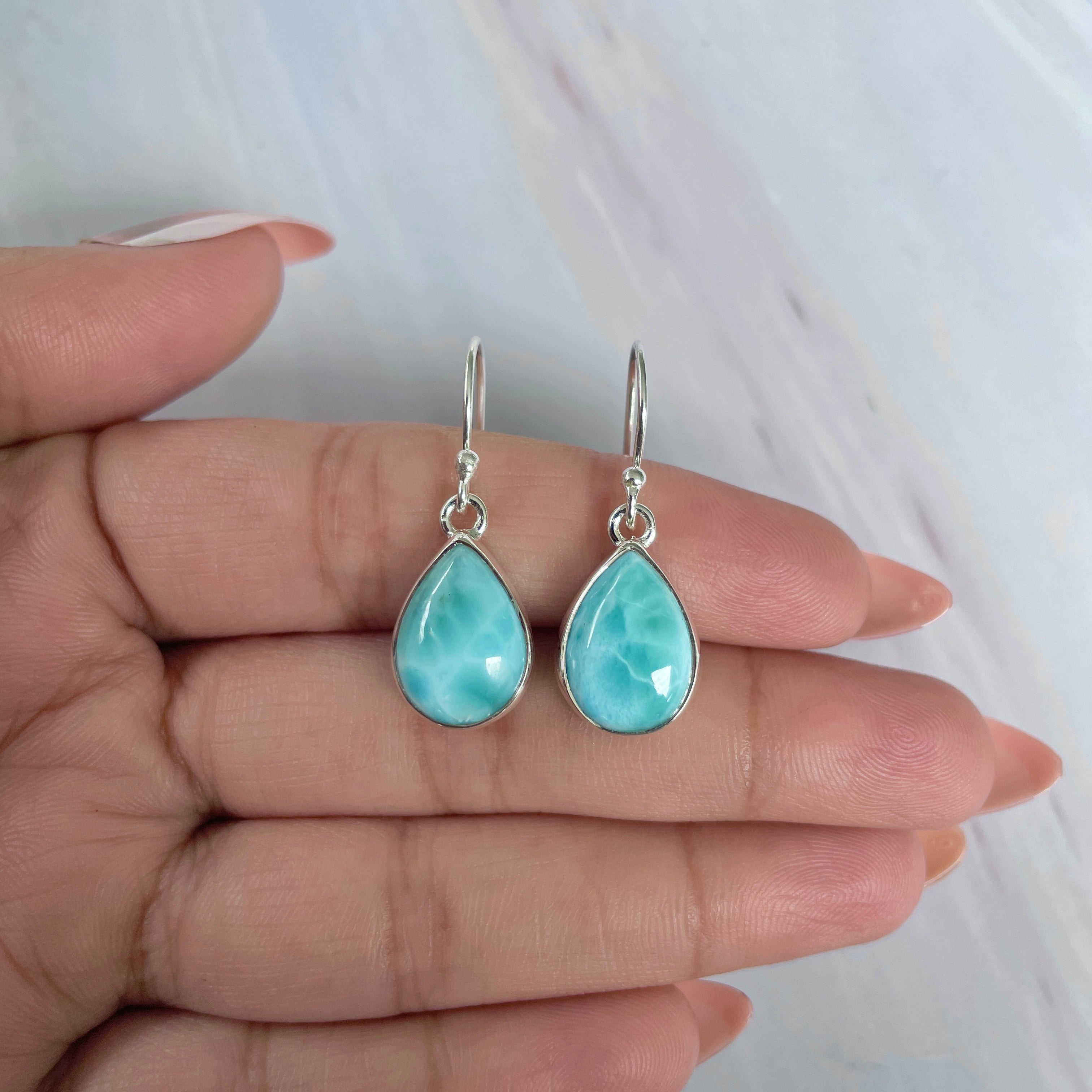 Larimar Earring-(LAR-E-1960.)