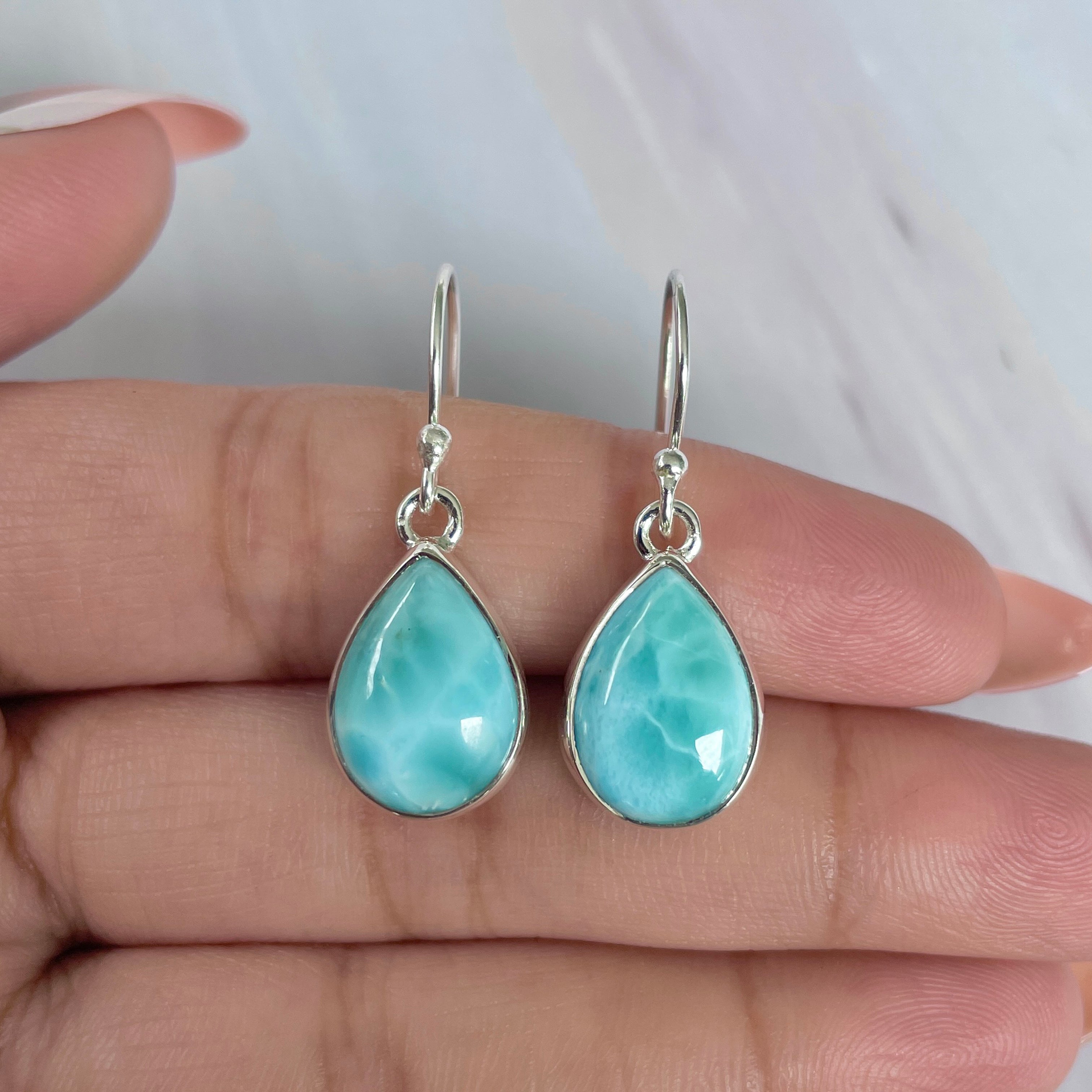Larimar Earring-(LAR-E-1960.)