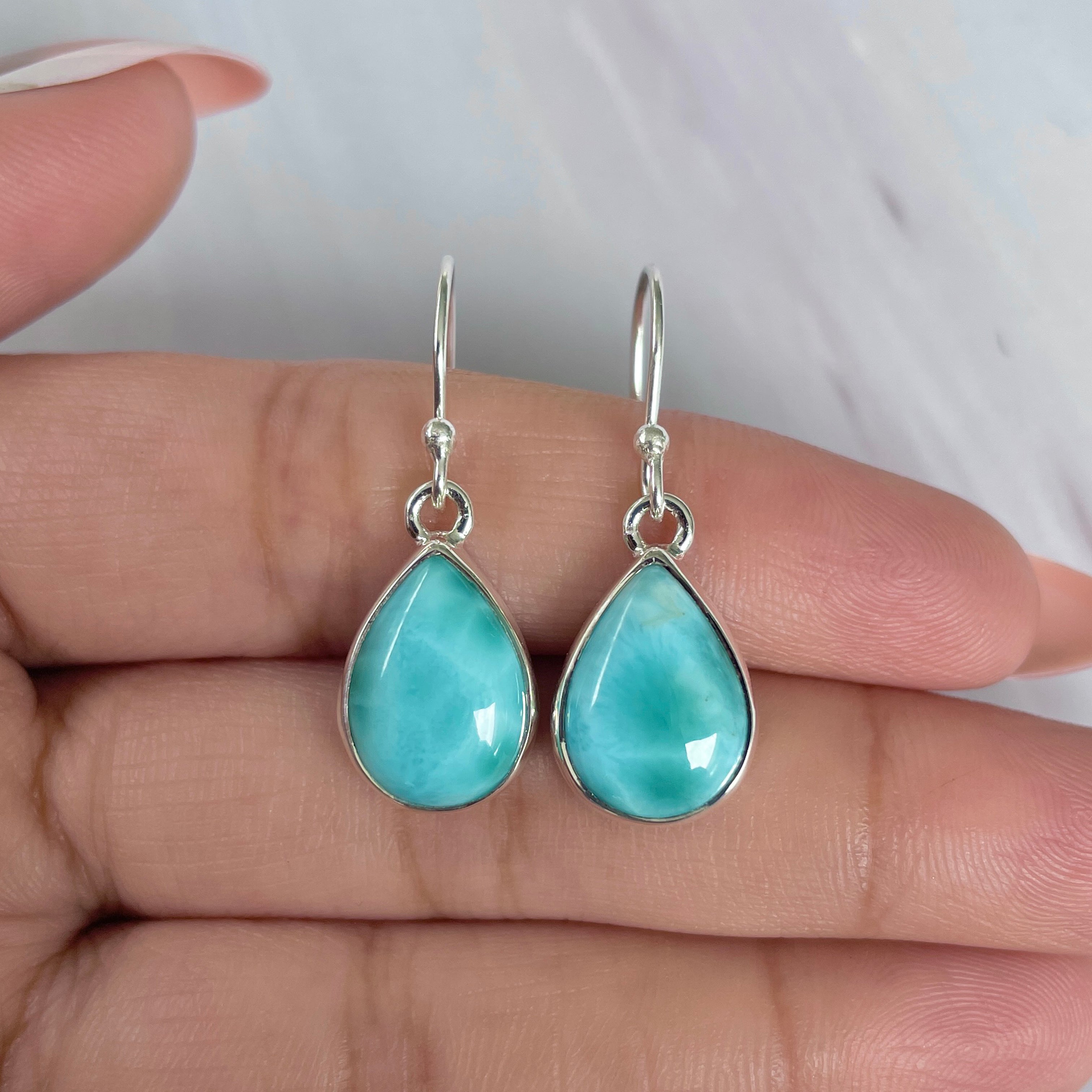 Larimar Earring-(LAR-E-1961.)