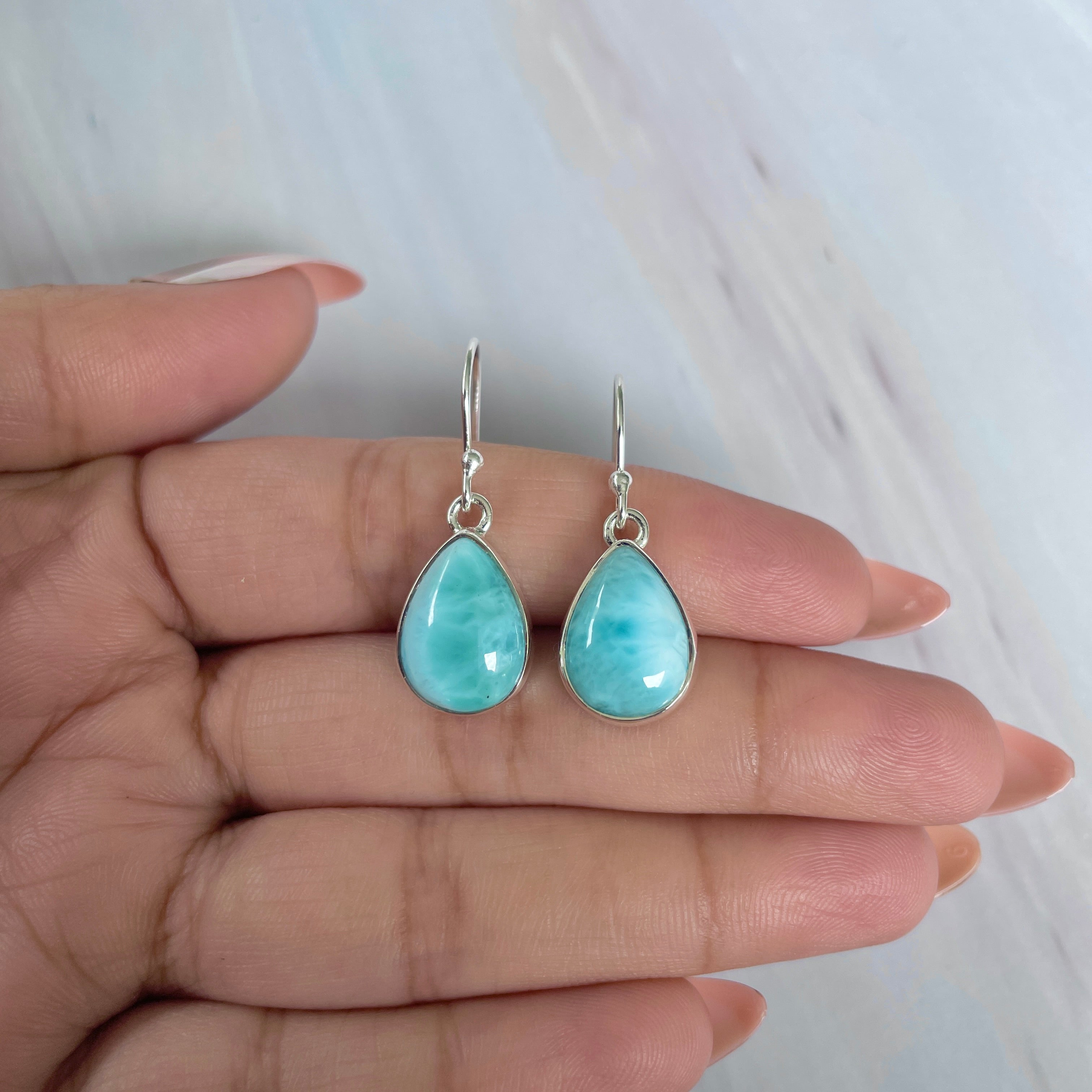 Larimar Earring-(LAR-E-1962.)