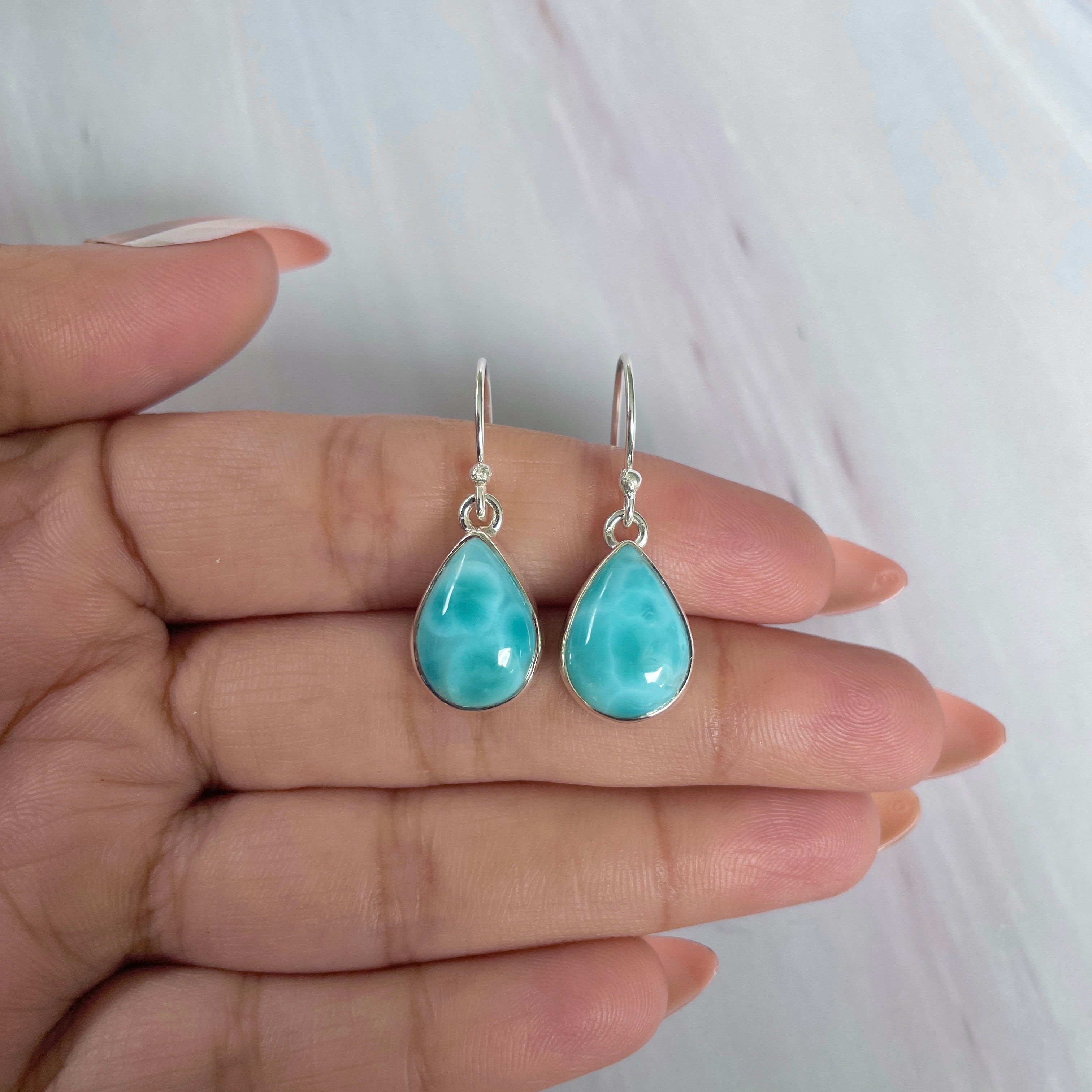 Larimar Earring-(LAR-E-1964.)