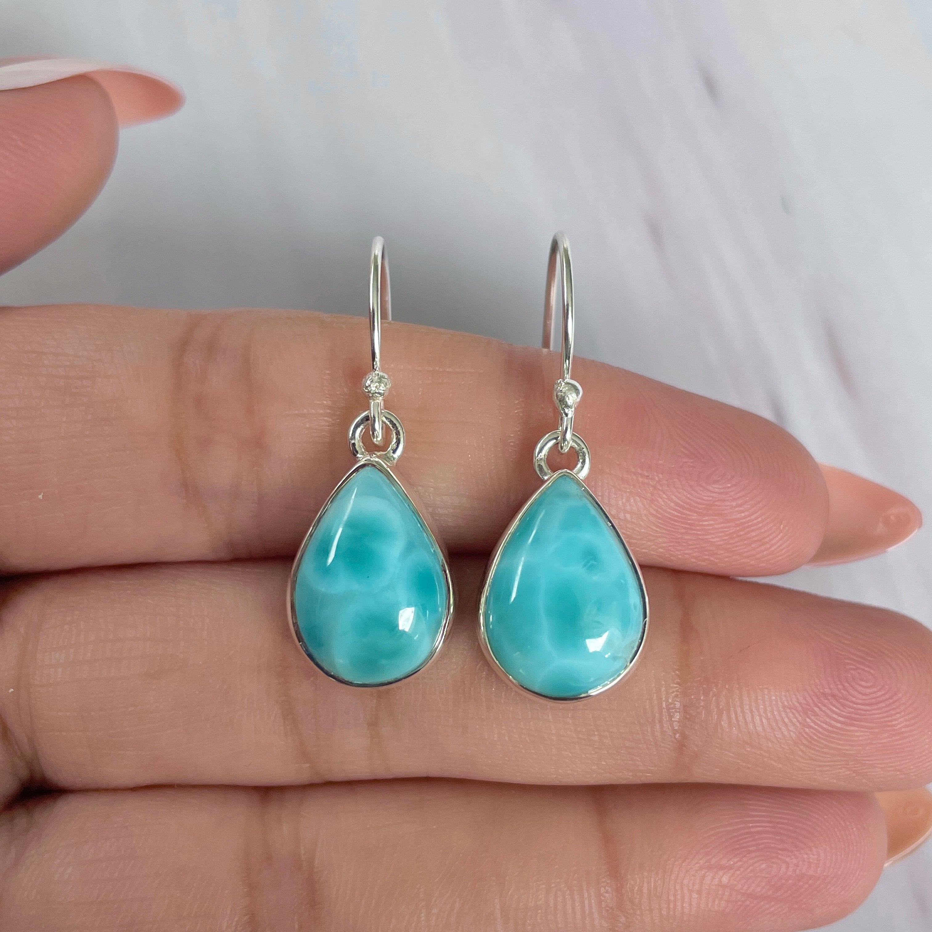 Larimar Earring-(LAR-E-1964.)