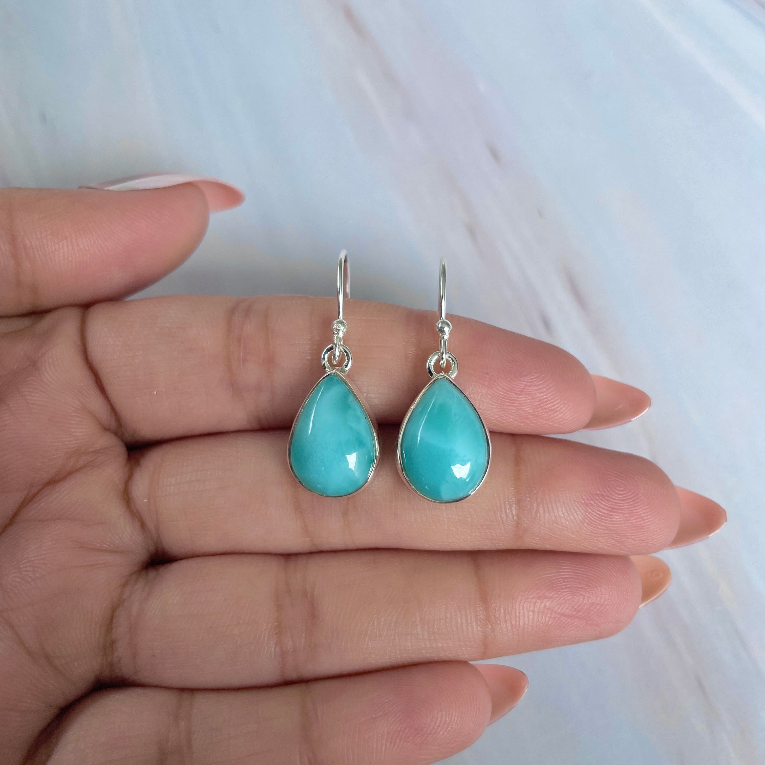 Larimar Earring-(LAR-E-1965.)