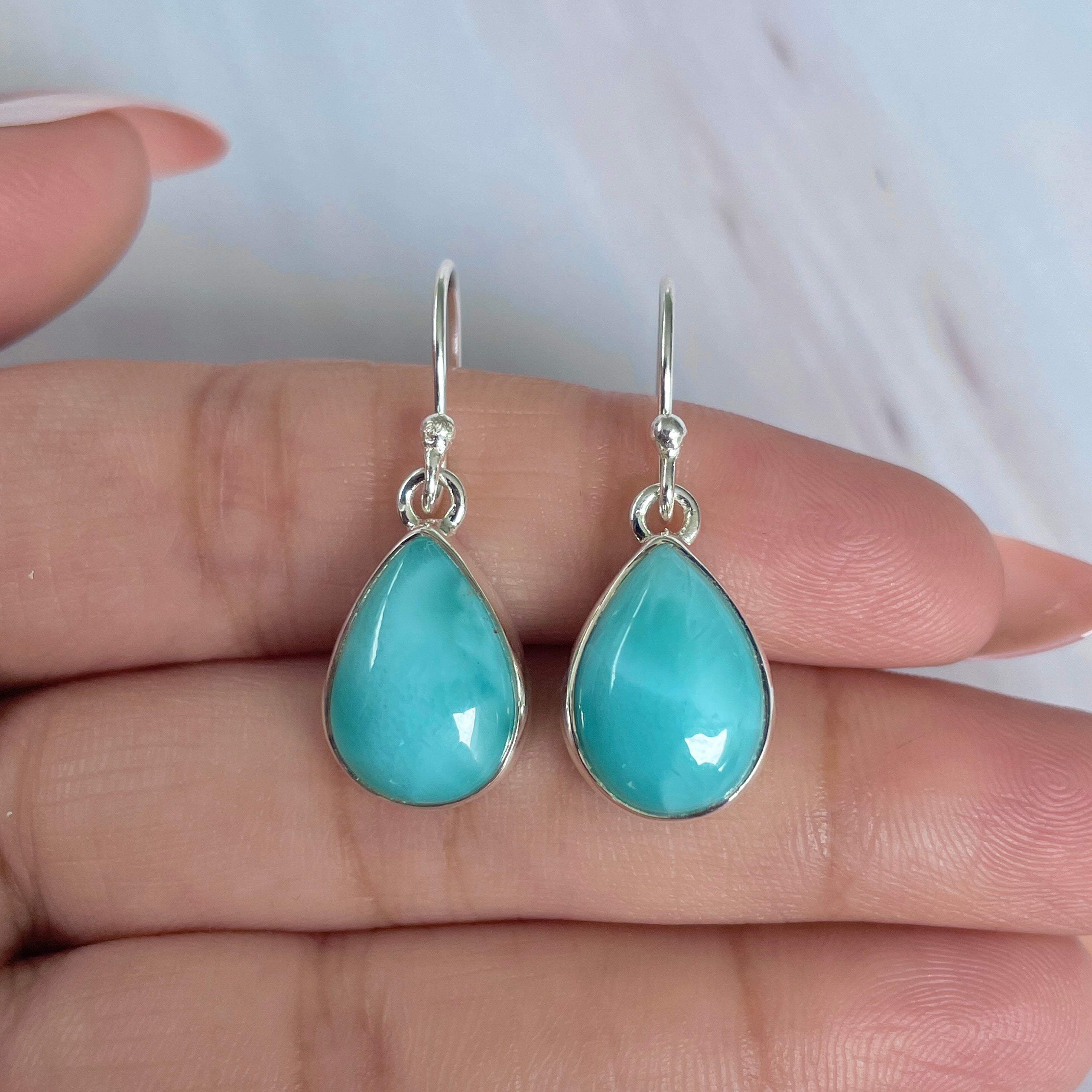 Larimar Earring-(LAR-E-1965.)
