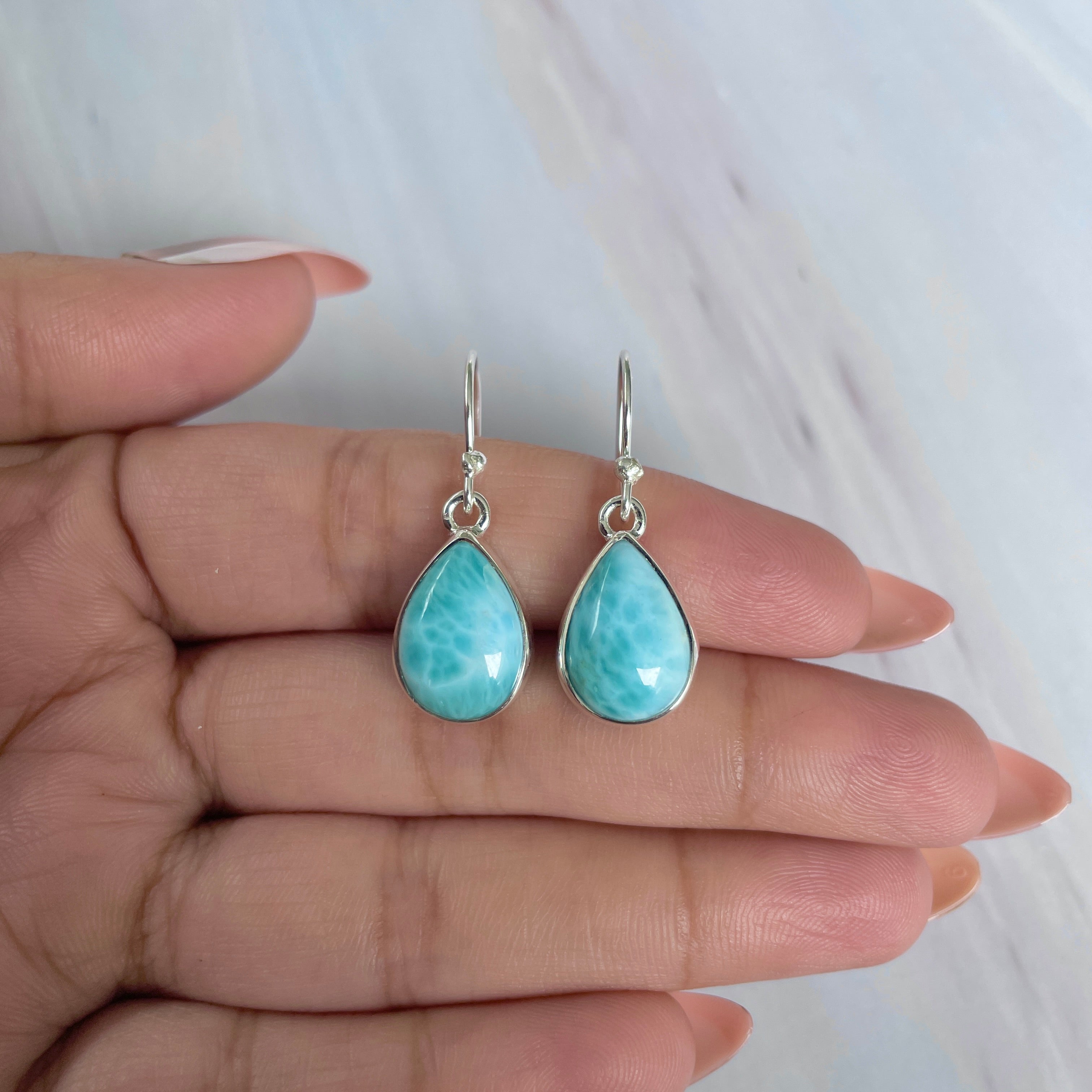 Larimar Earring-(LAR-E-1966.)