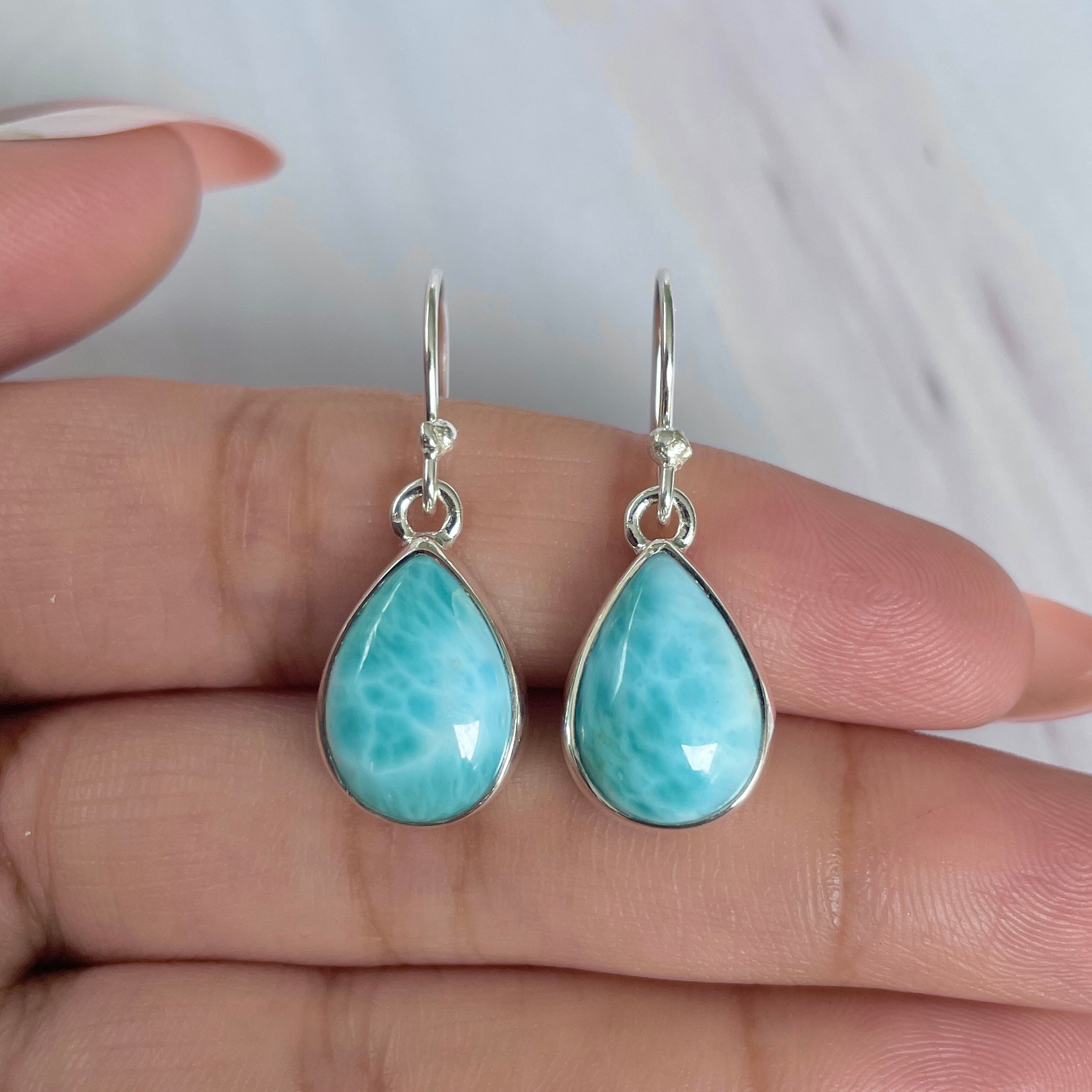 Larimar Earring-(LAR-E-1966.)