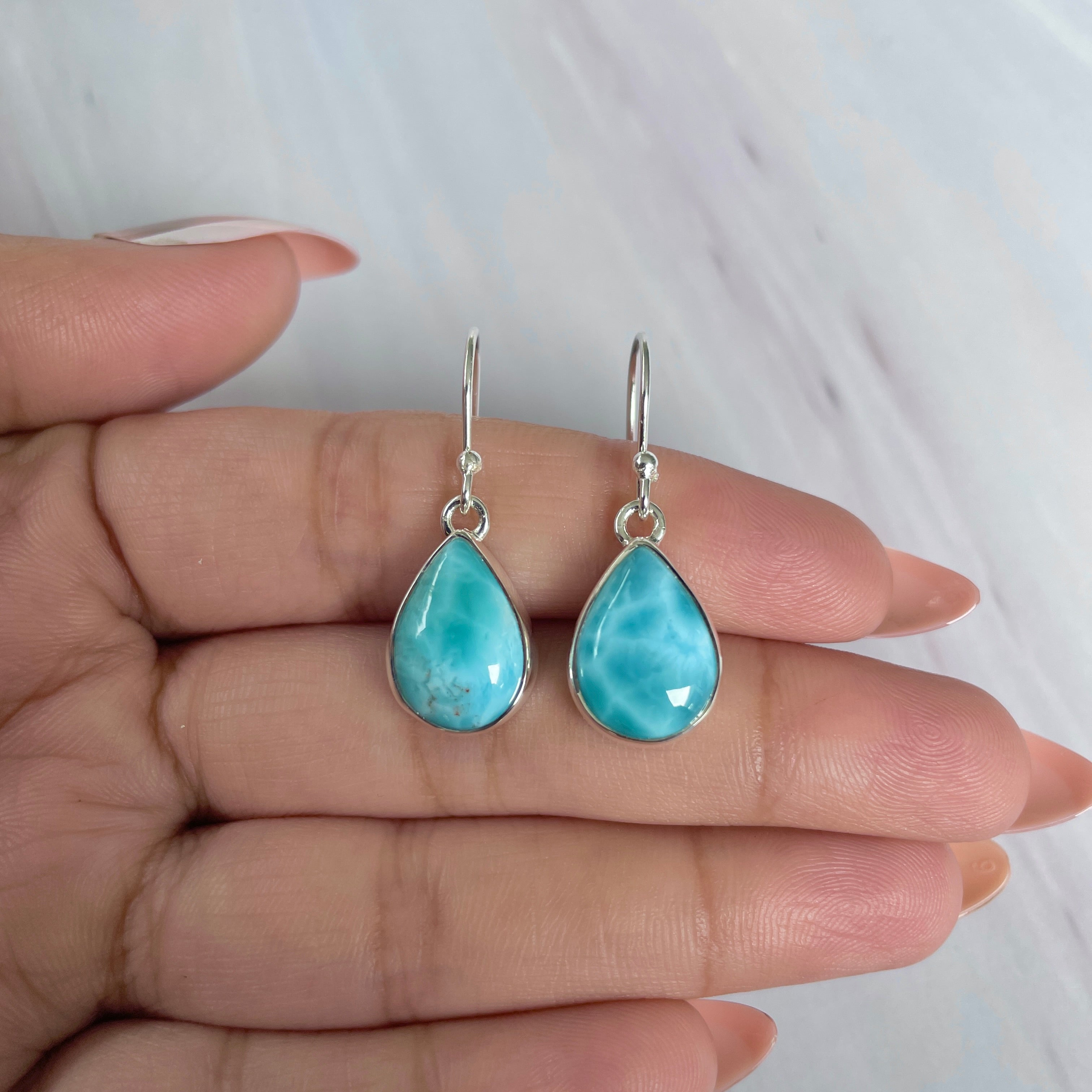 Larimar Earring-(LAR-E-1967.)