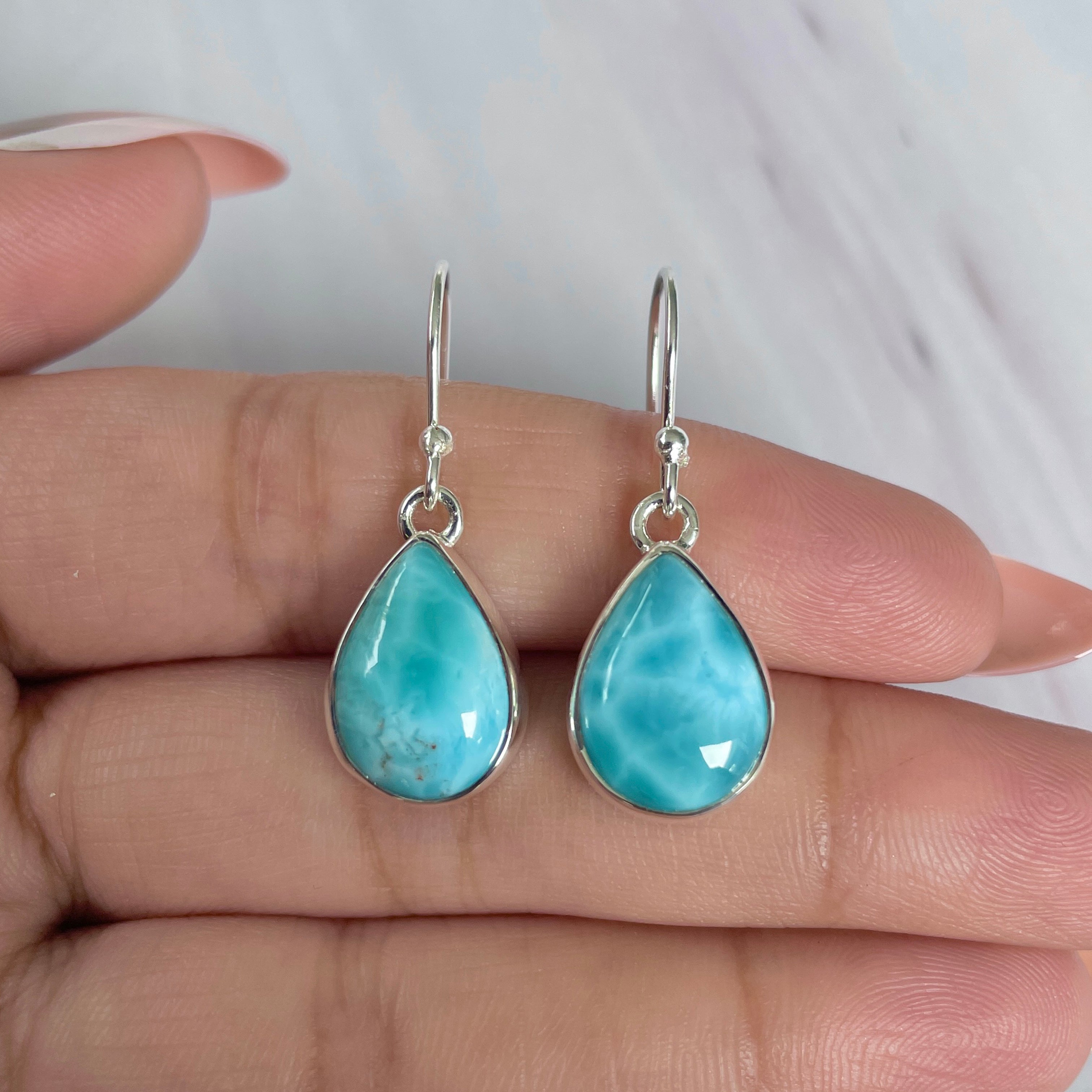 Larimar Earring-(LAR-E-1967.)