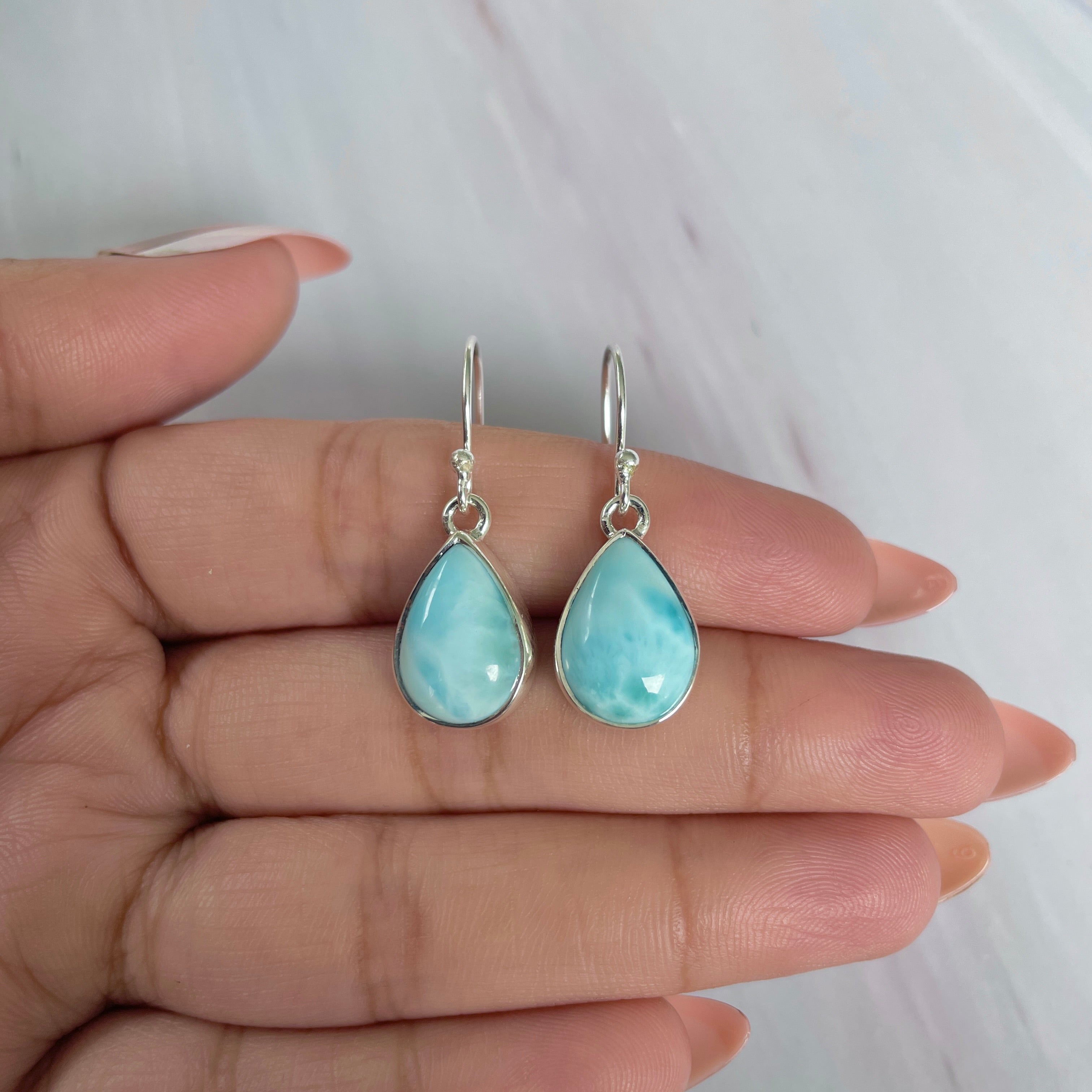 Larimar Earring-(LAR-E-1968.)