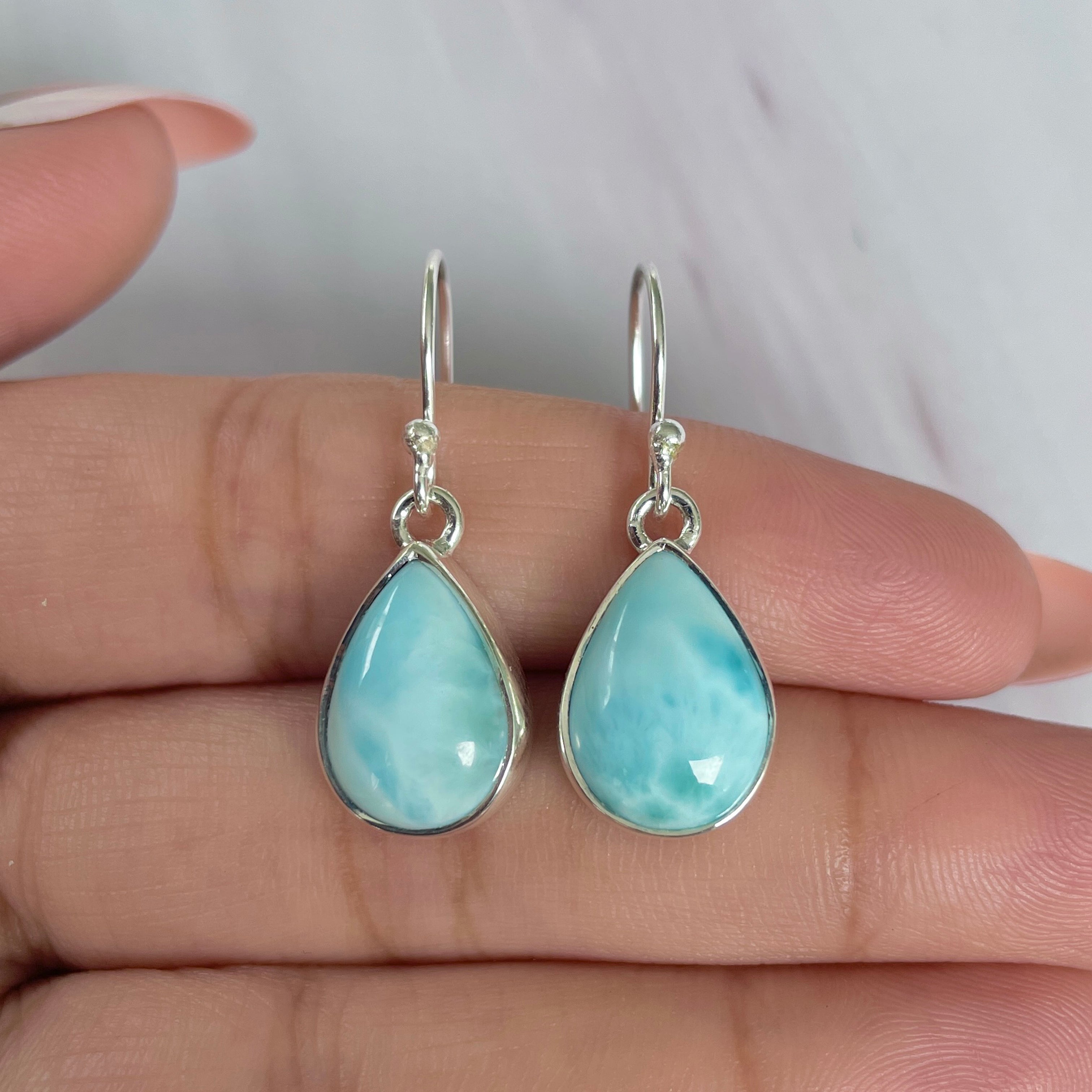 Larimar Earring-(LAR-E-1968.)