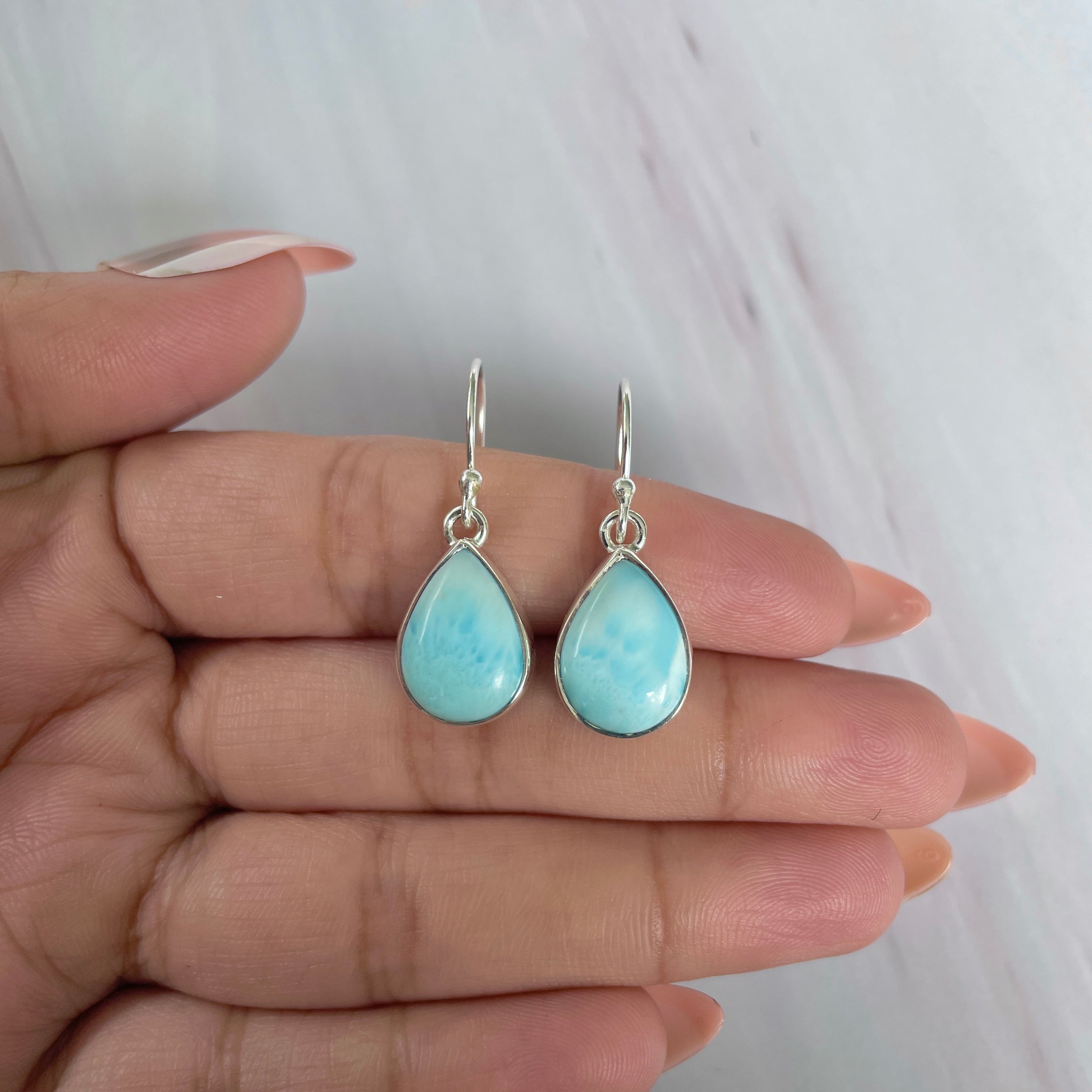 Larimar Earring-(LAR-E-1969.)