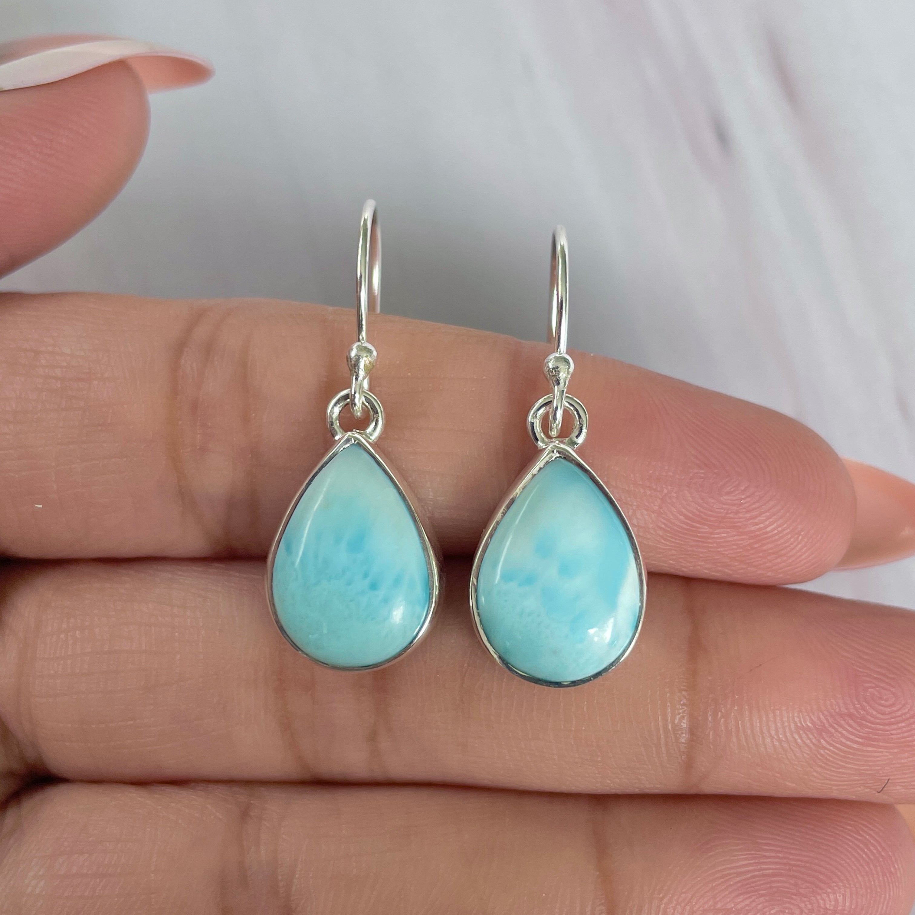 Larimar Earring-(LAR-E-1969.)
