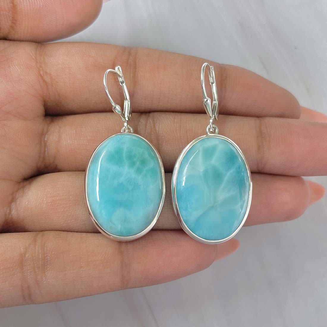 Larimar Earring-(LAR-E-197.)