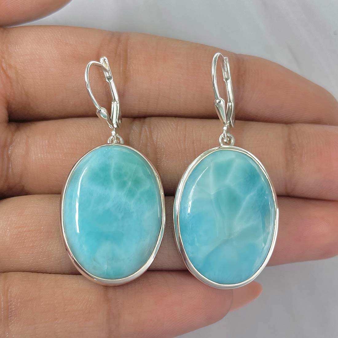 Larimar Earring-(LAR-E-197.)