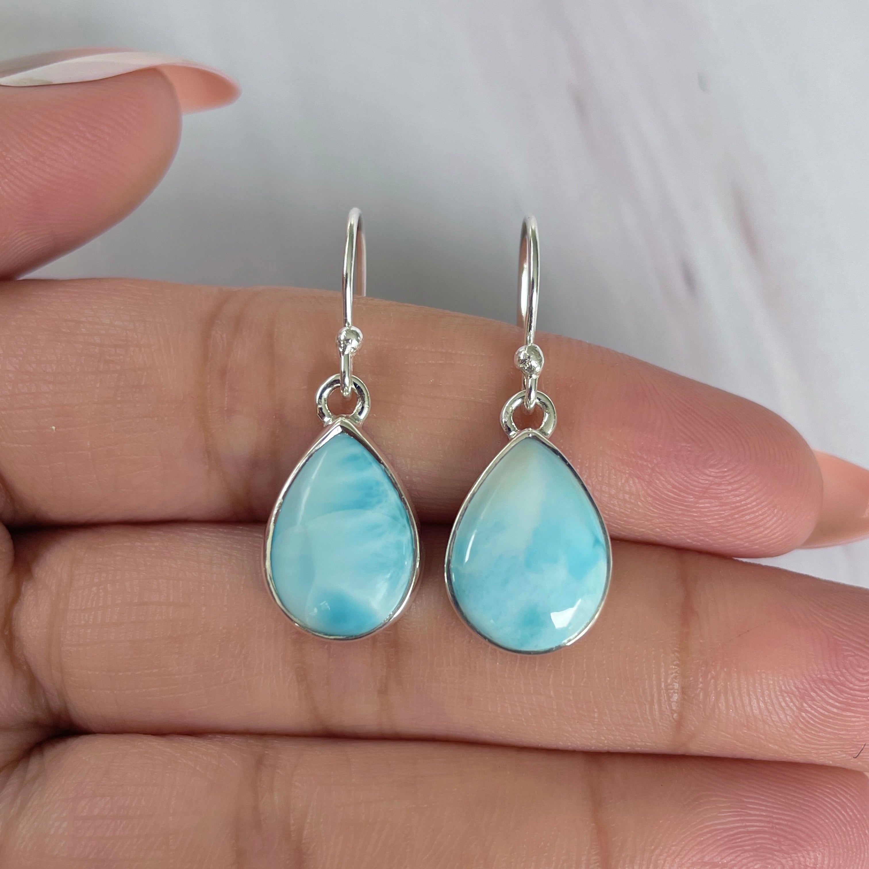 Larimar Earring-(LAR-E-1970.)