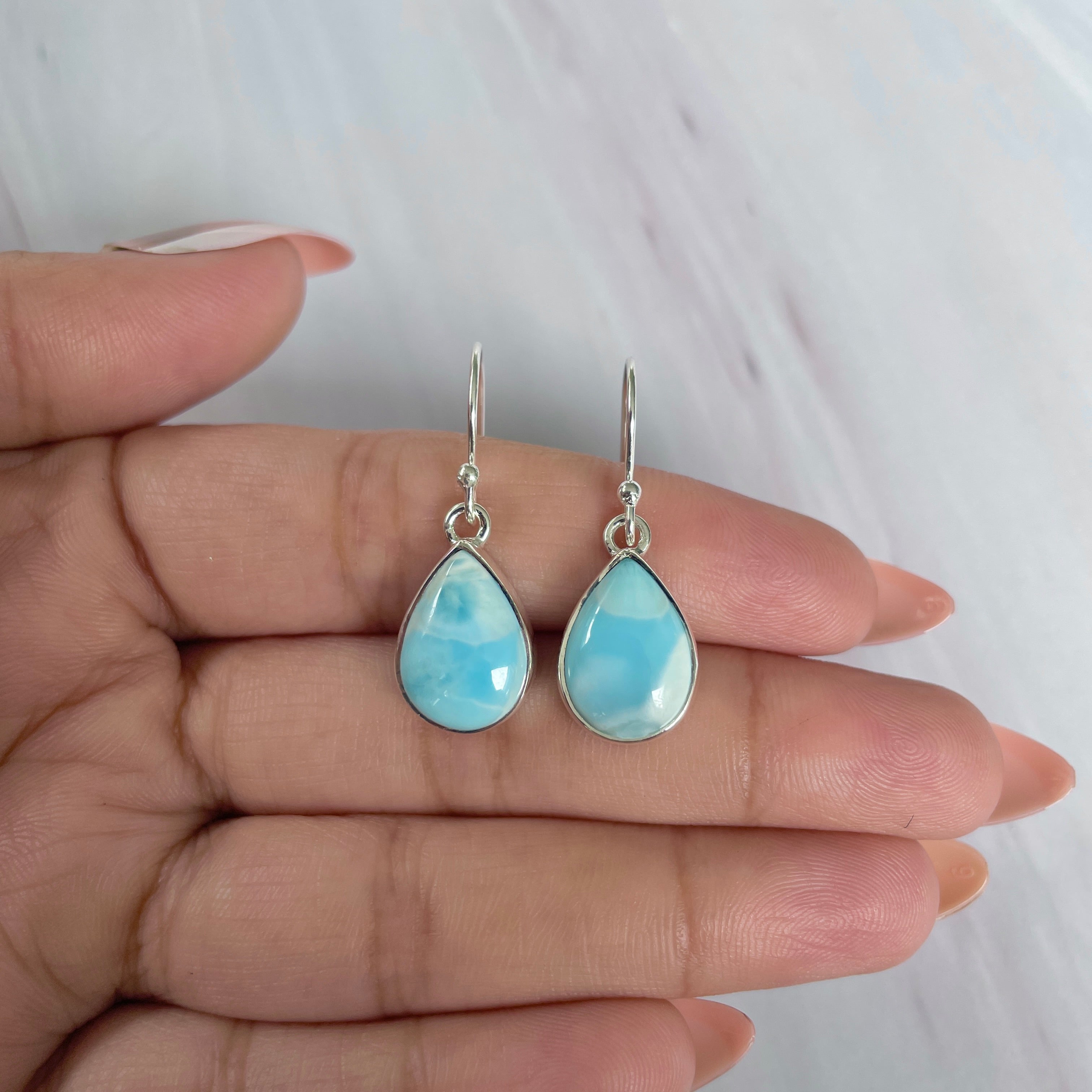 Larimar Earring-(LAR-E-1971.)