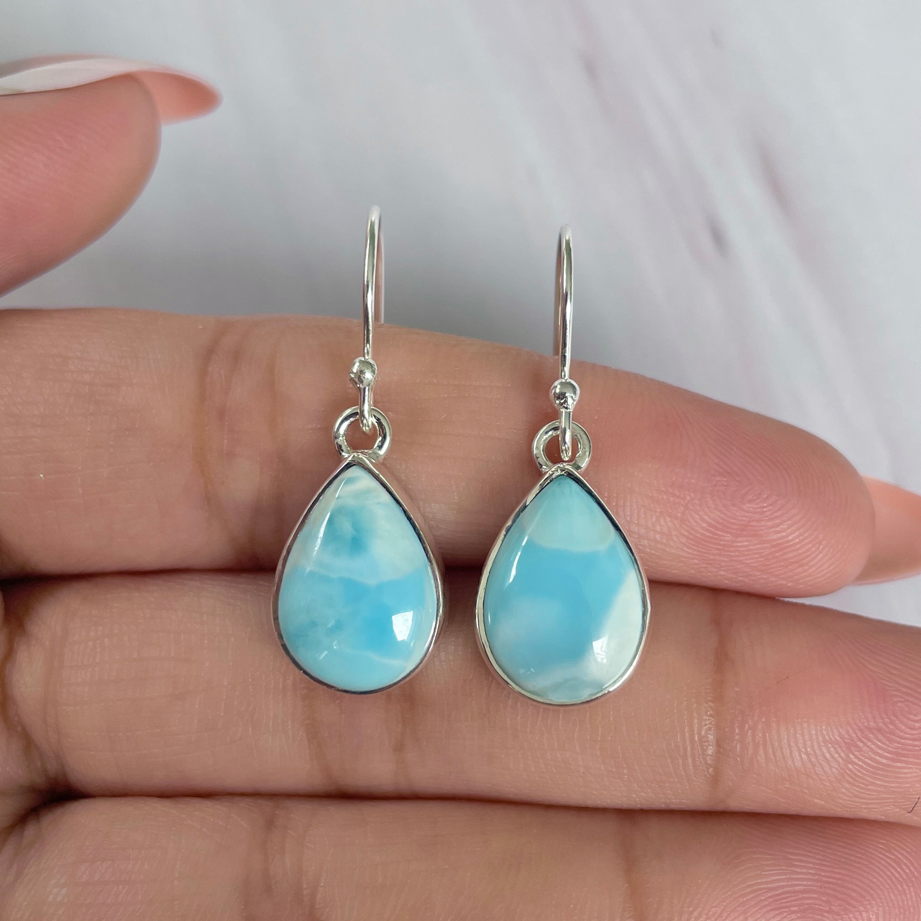Larimar Earring-(LAR-E-1971.)
