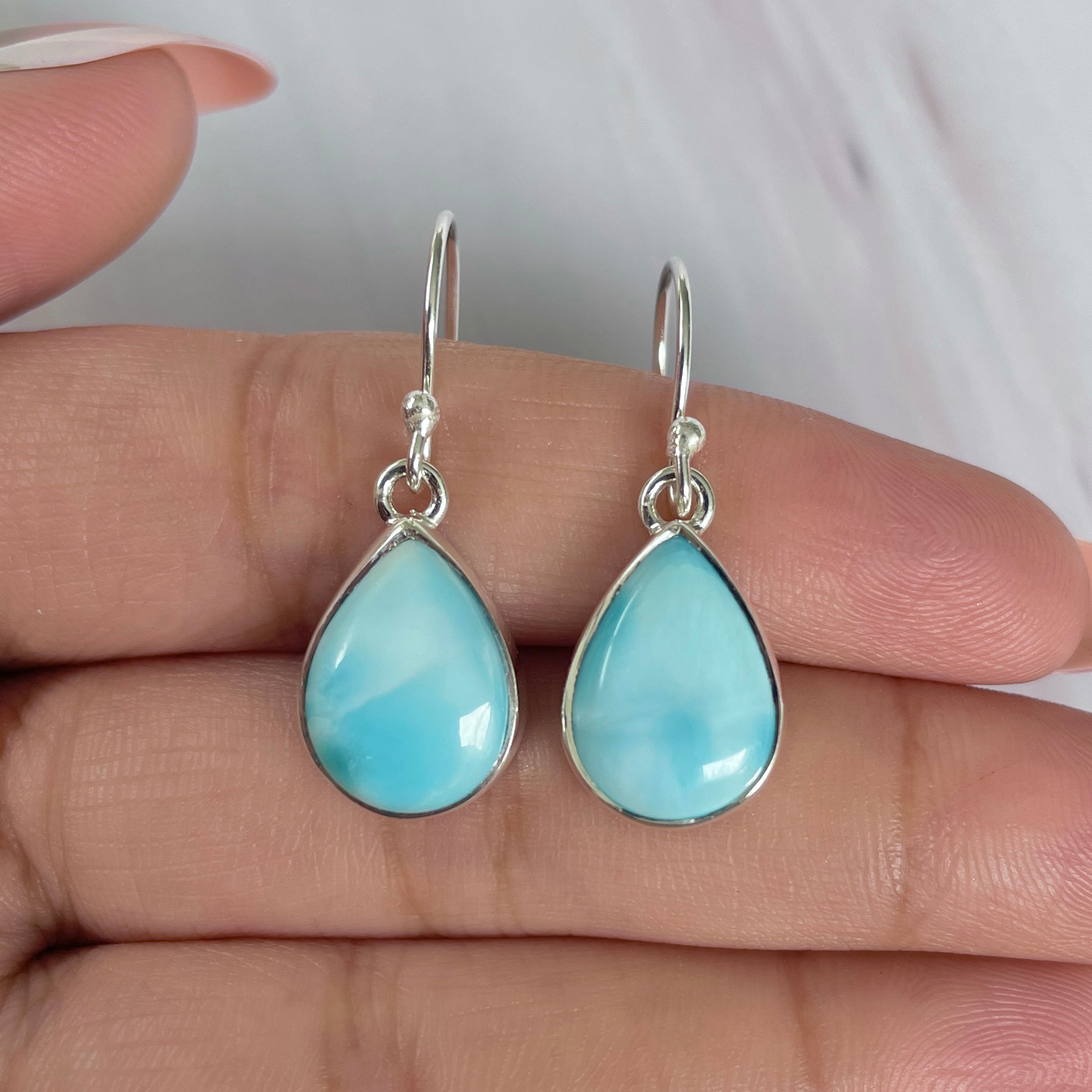 Larimar Earring-(LAR-E-1972.)