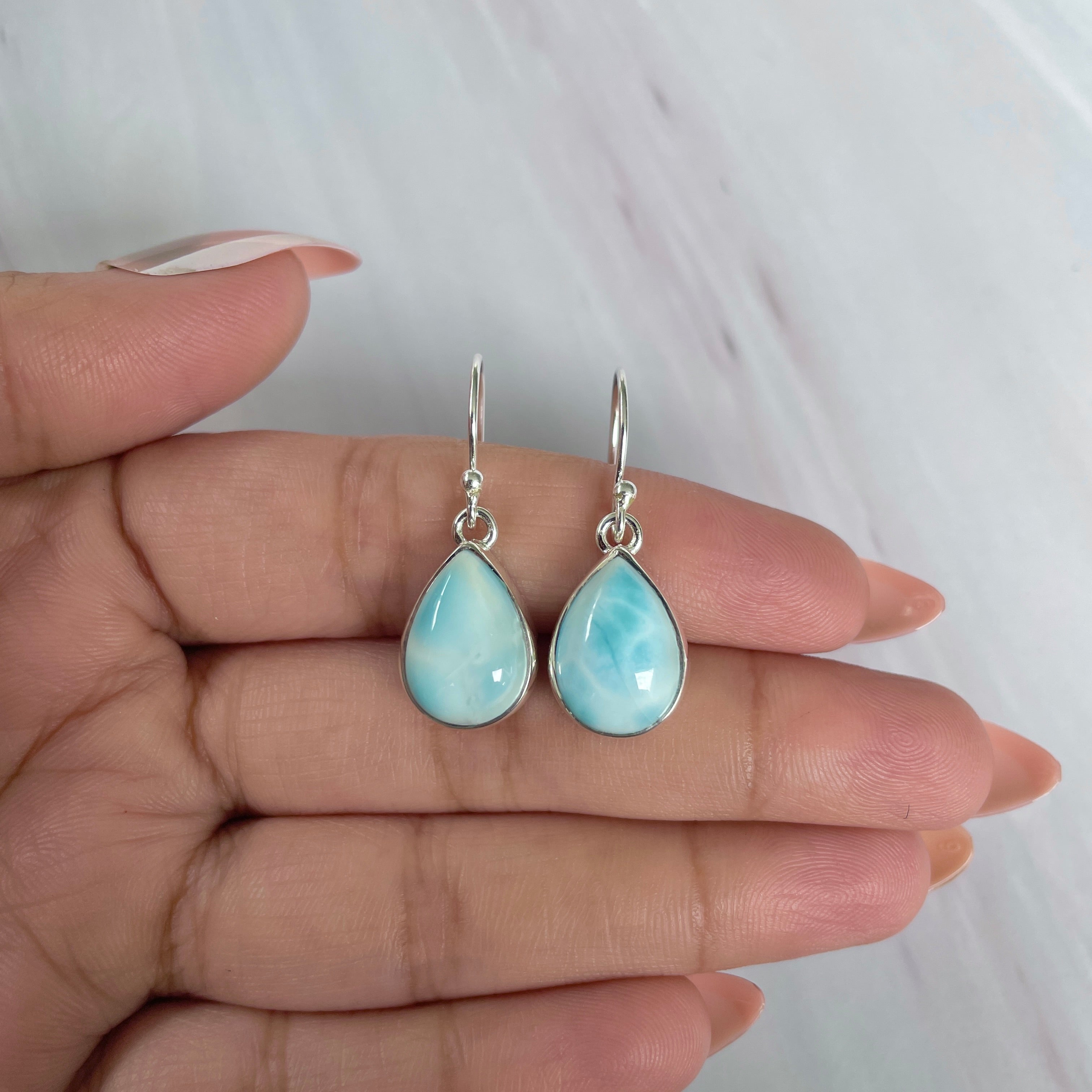 Larimar Earring-(LAR-E-1973.)