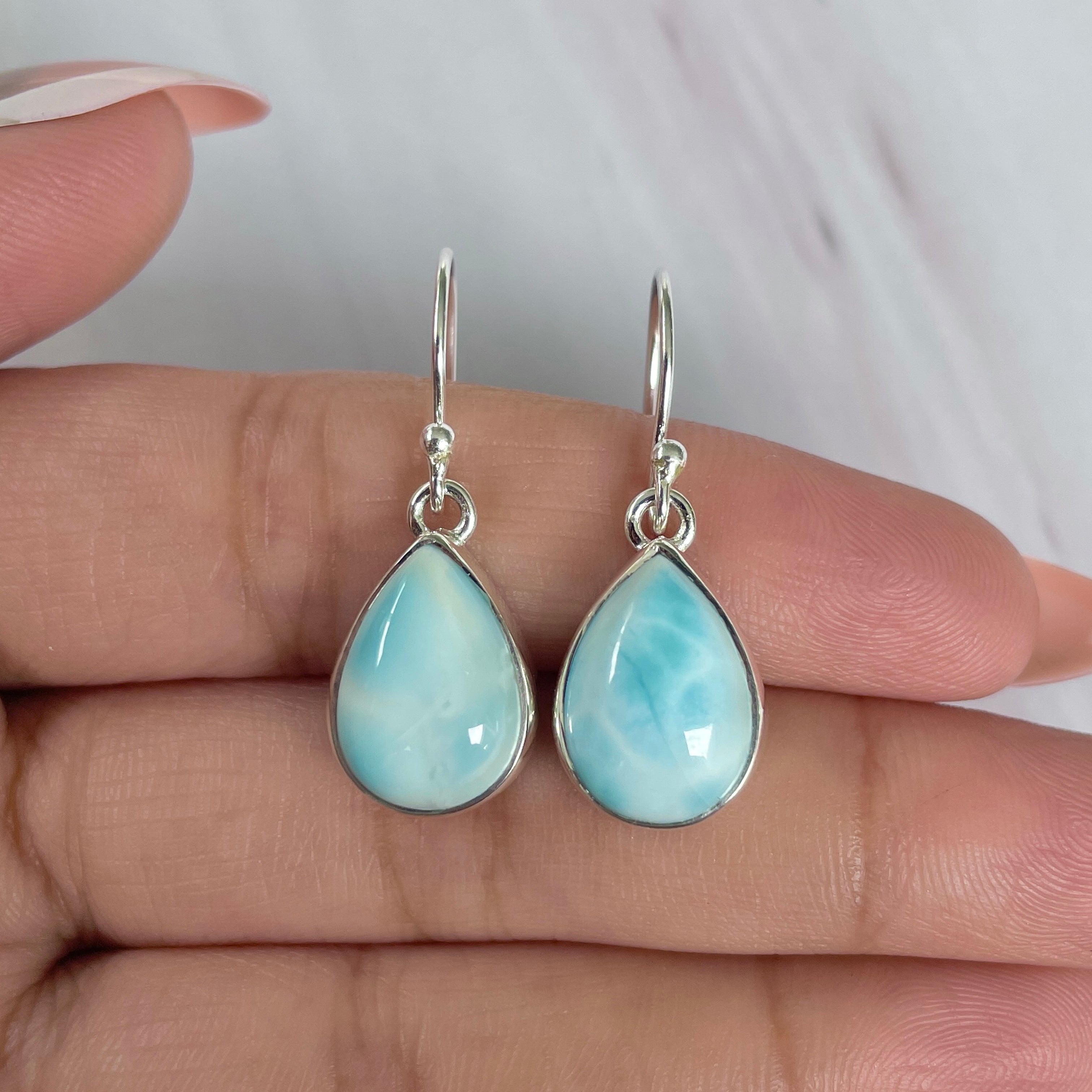 Larimar Earring-(LAR-E-1973.)