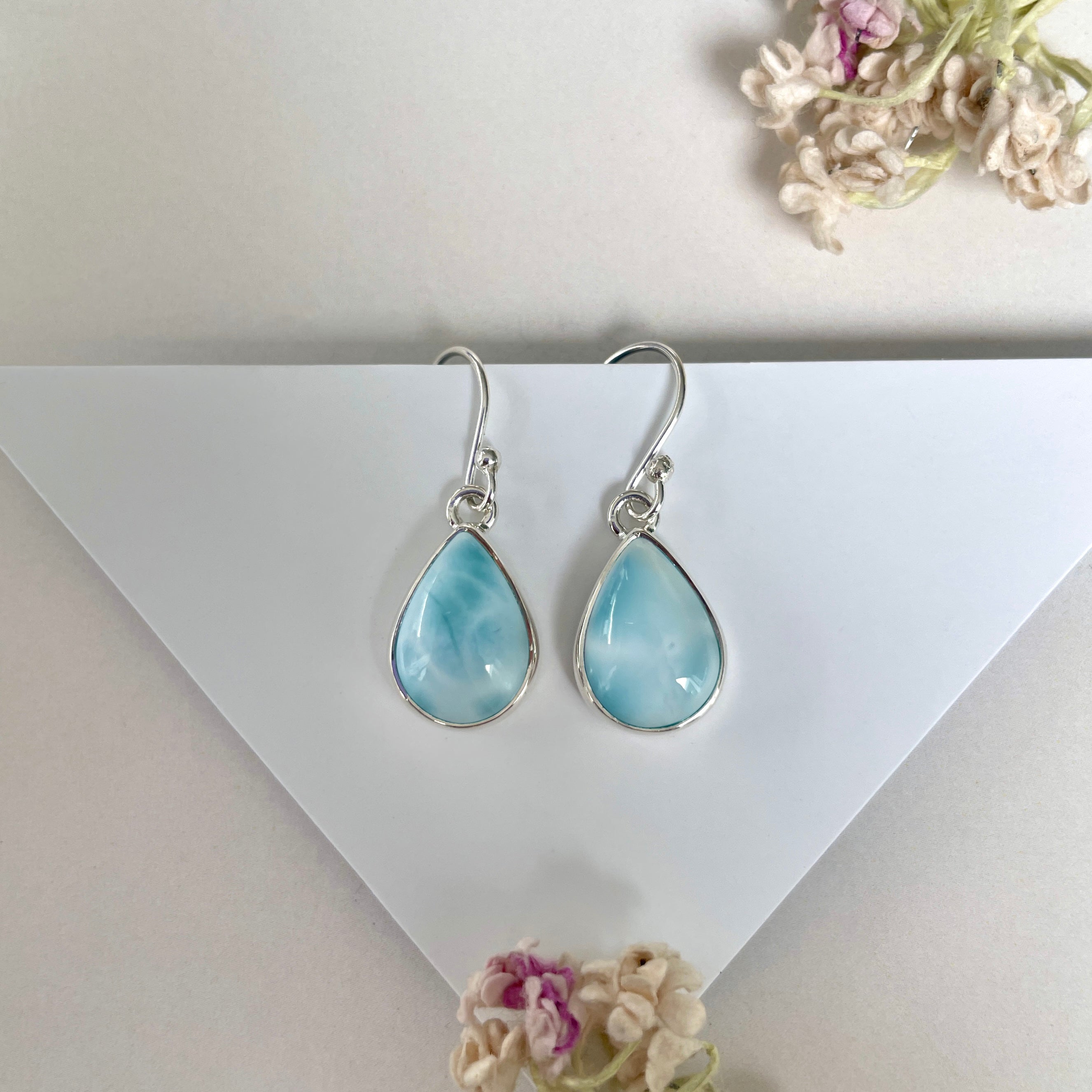 Larimar Earring-(LAR-E-1973.)