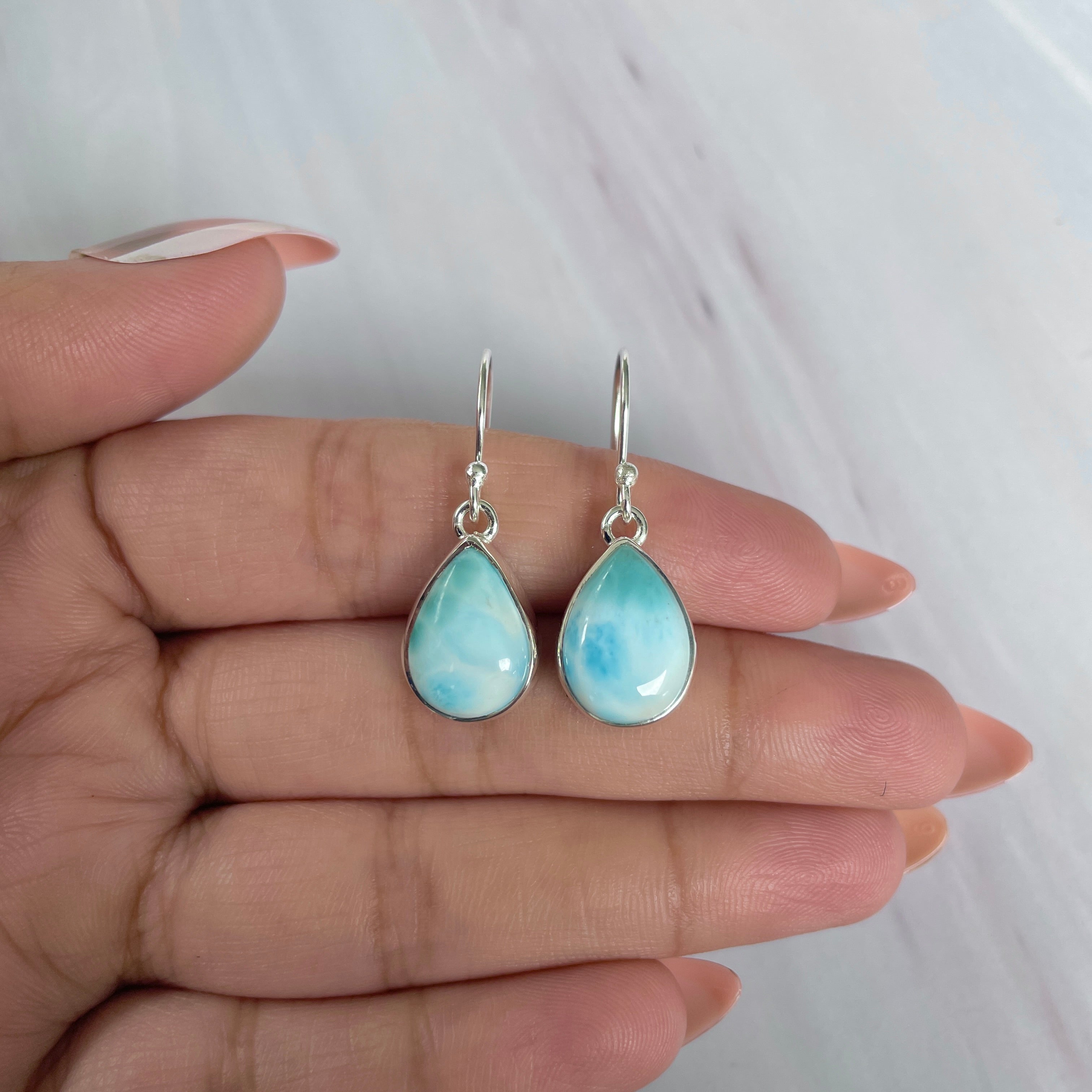 Larimar Earring-(LAR-E-1974.)