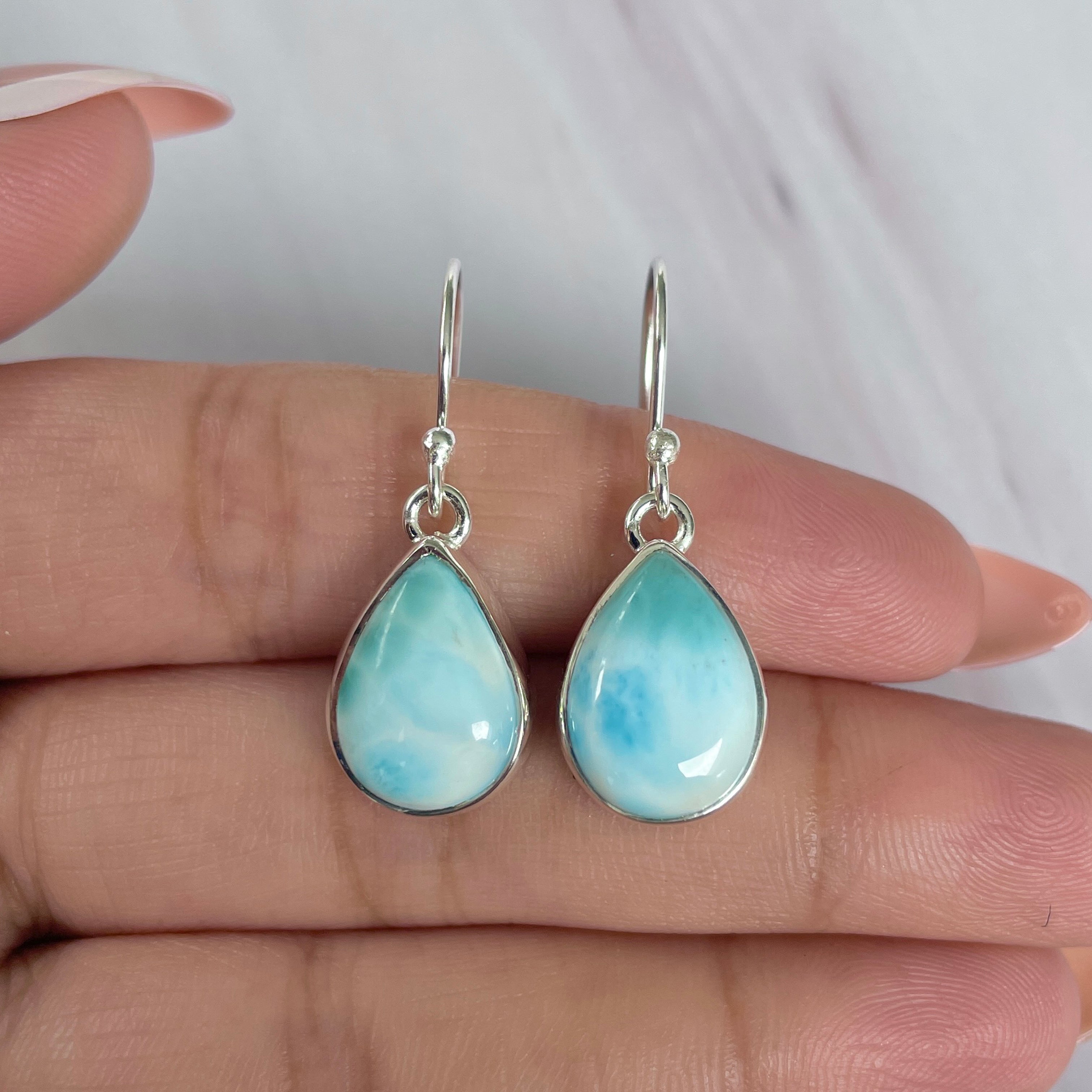 Larimar Earring-(LAR-E-1974.)