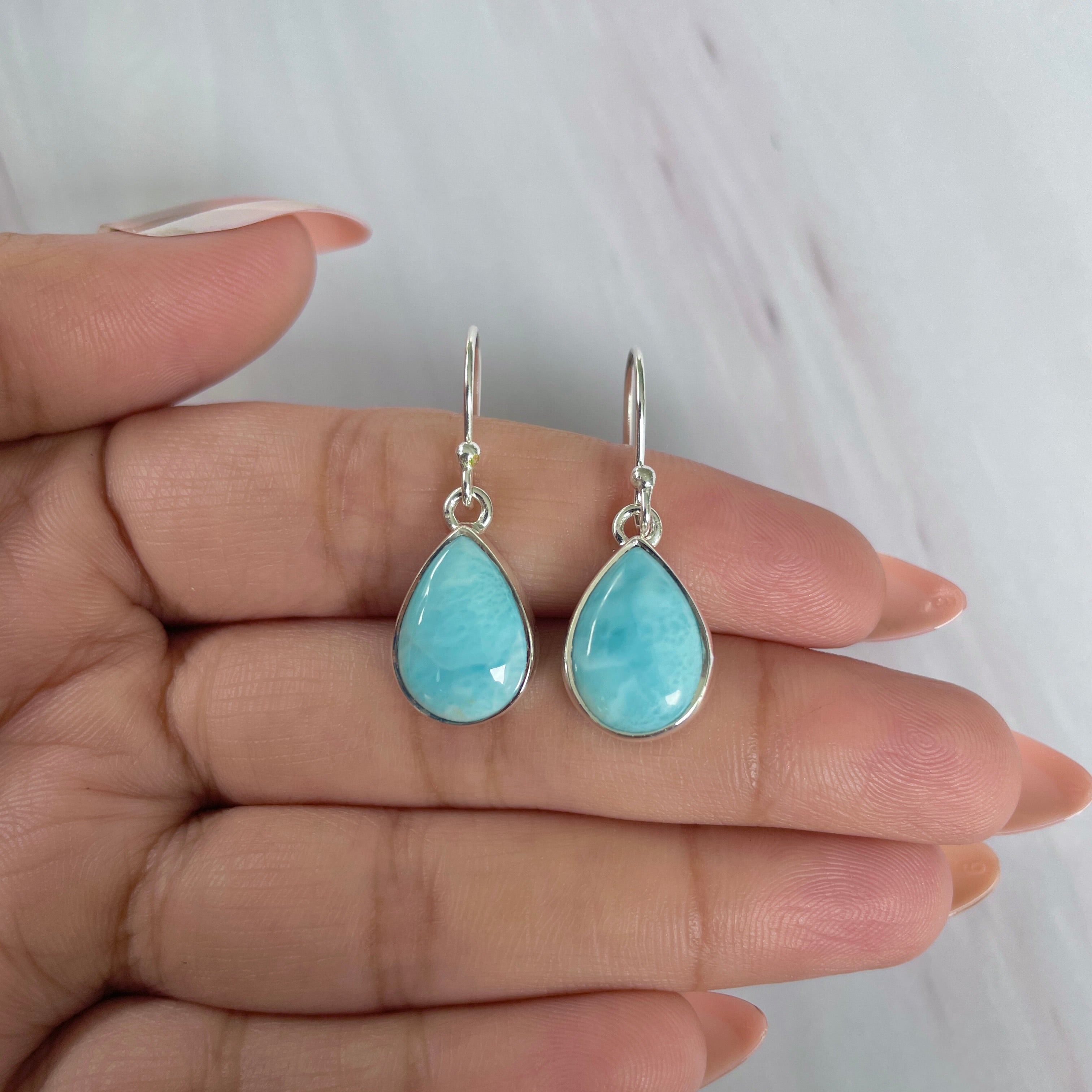 Larimar Earring-(LAR-E-1975.)