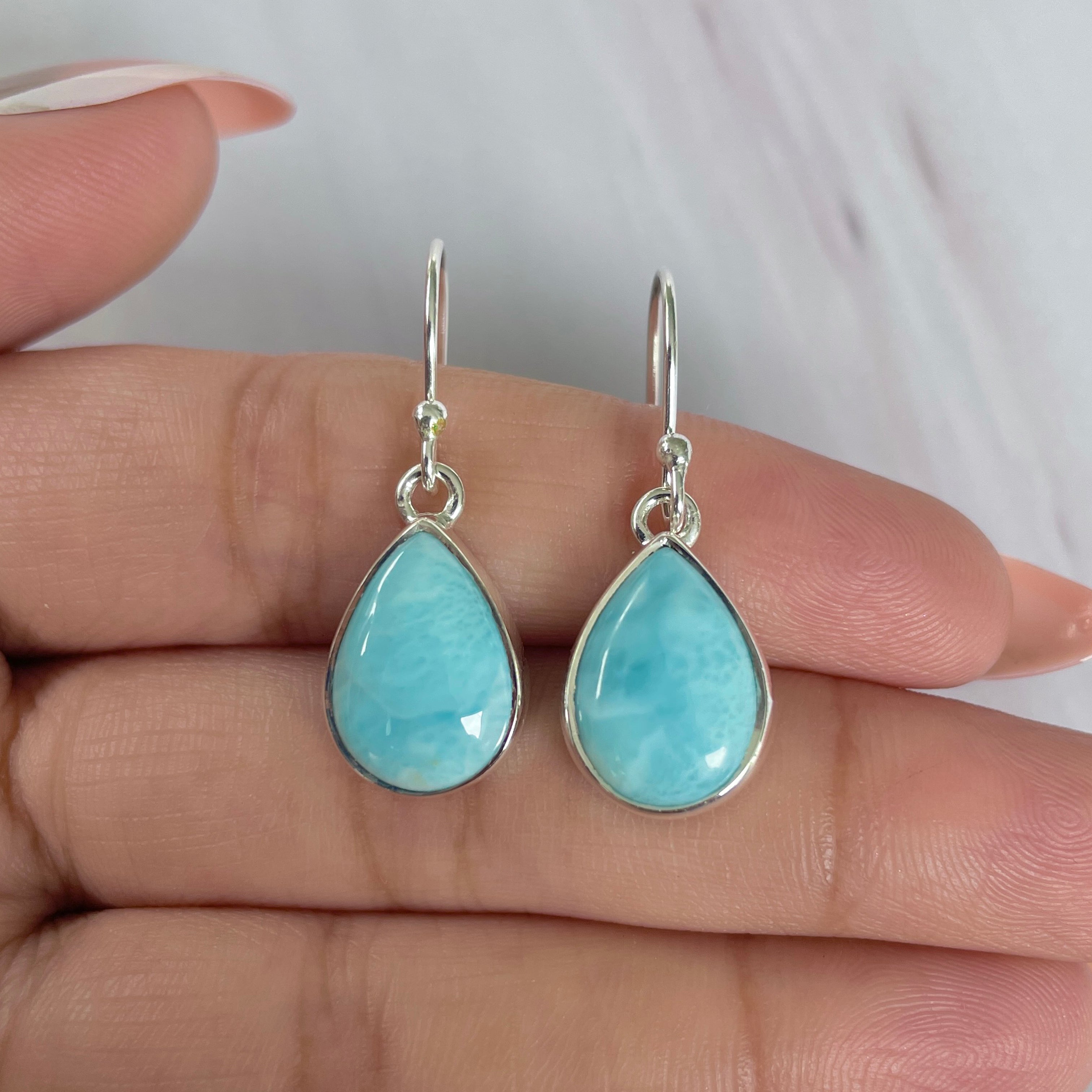 Larimar Earring-(LAR-E-1975.)