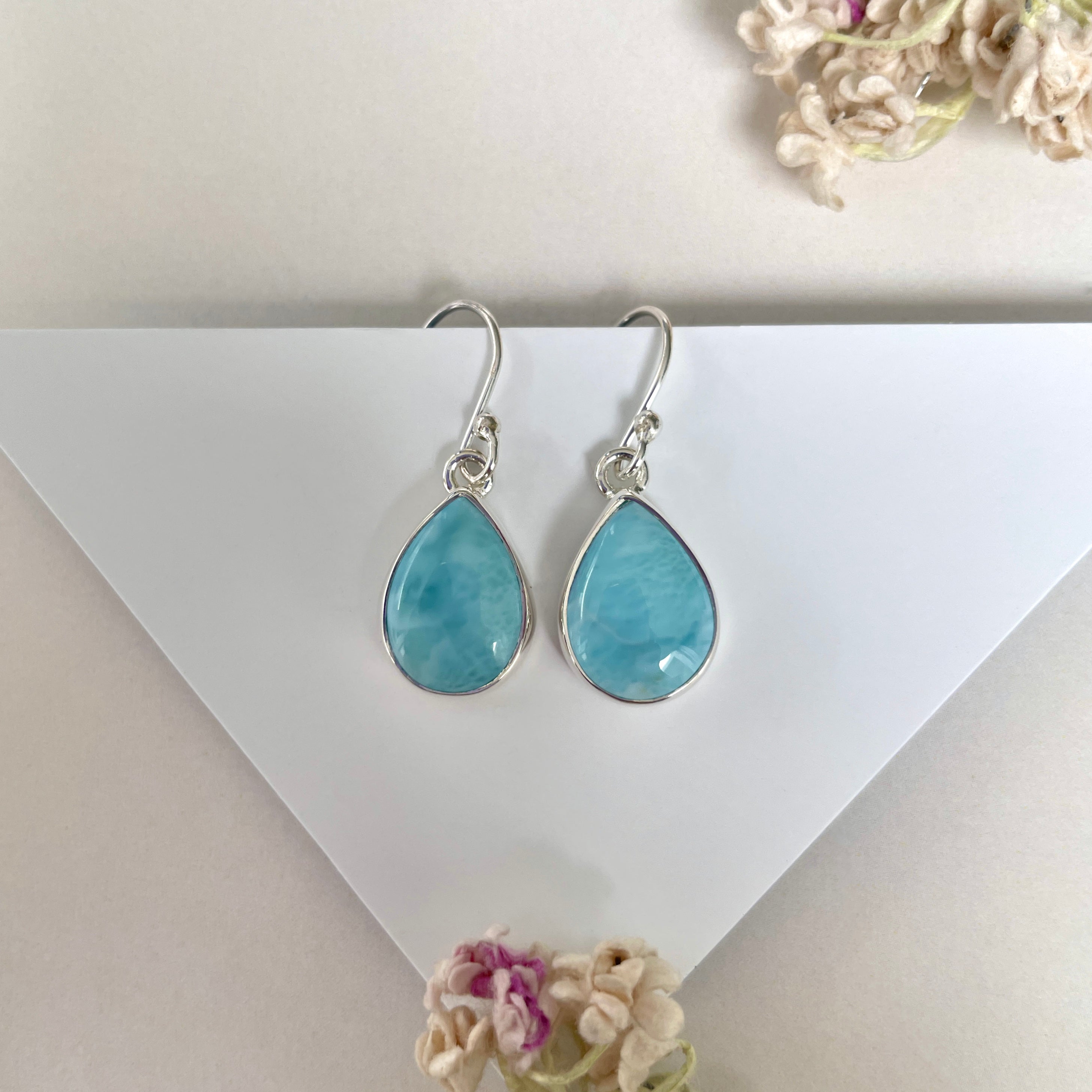 Larimar Earring-(LAR-E-1975.)