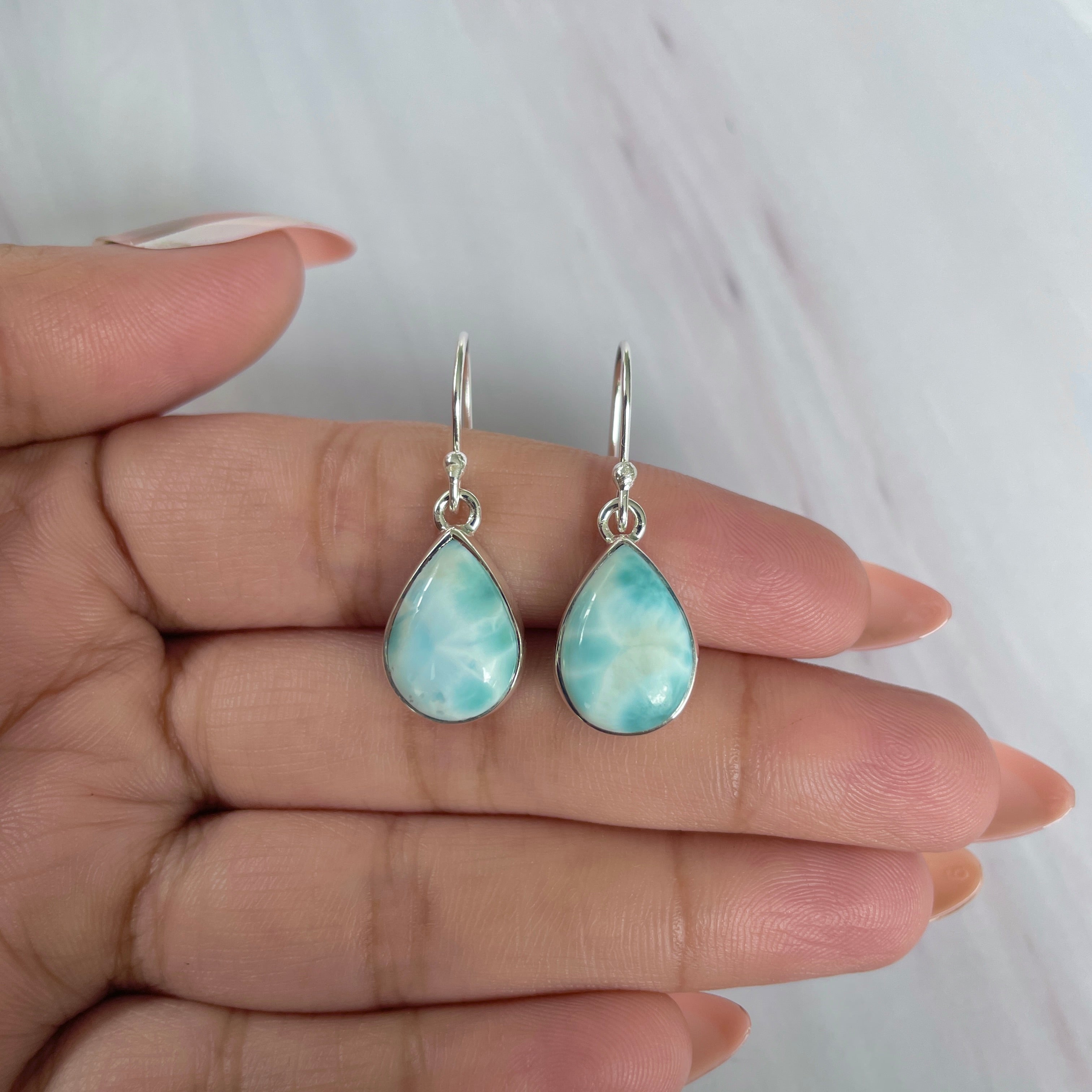 Larimar Earring-(LAR-E-1976.)