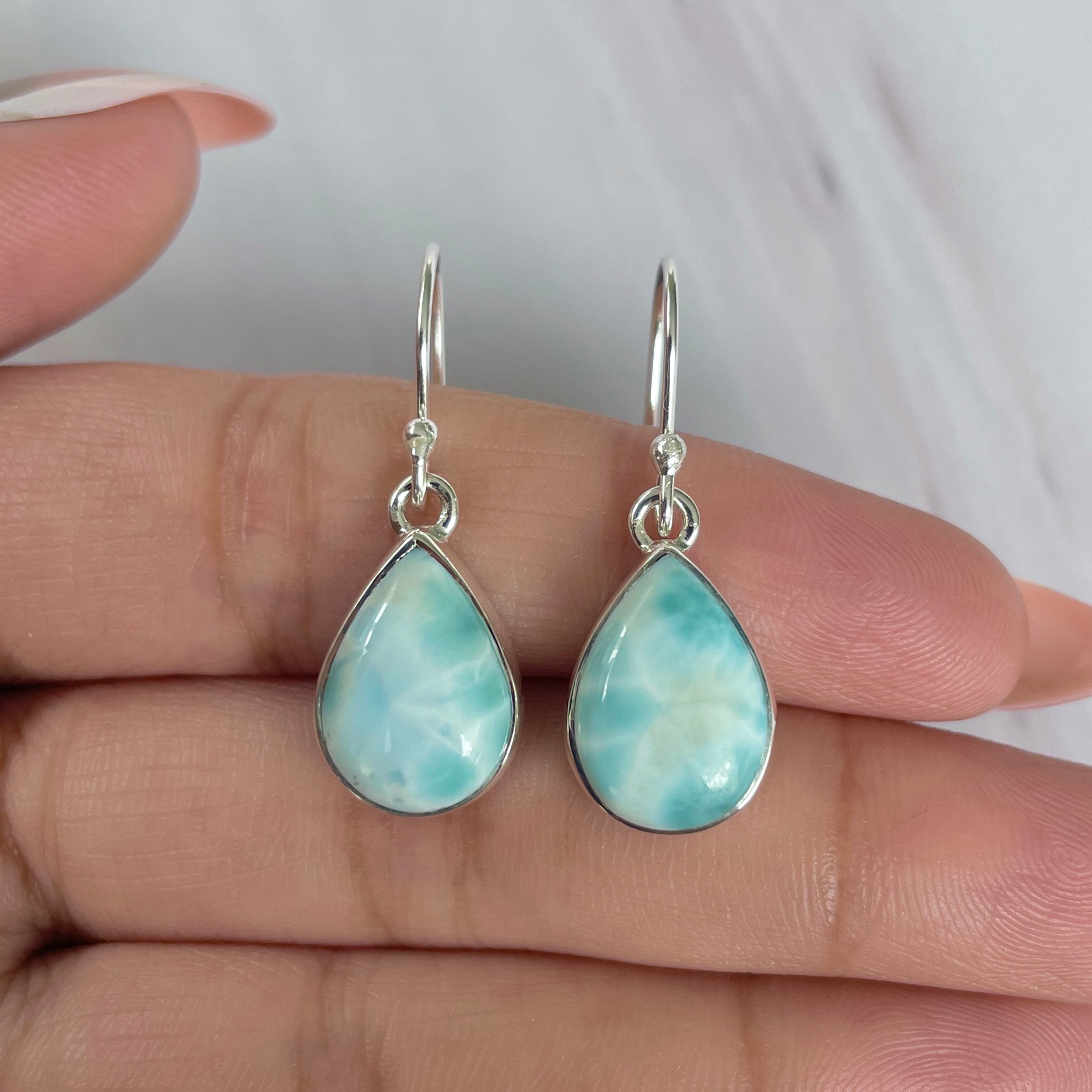 Larimar Earring-(LAR-E-1976.)