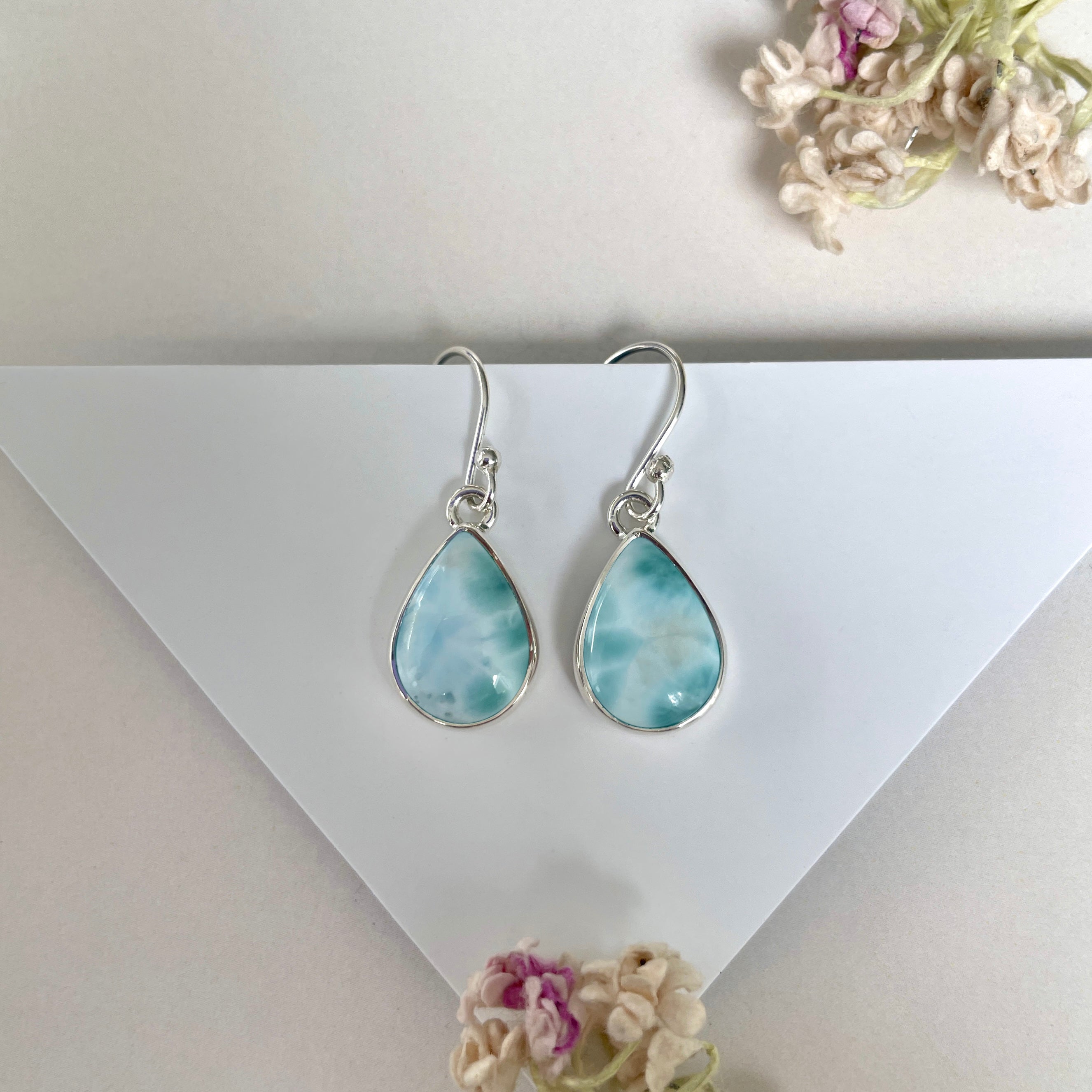 Larimar Earring-(LAR-E-1976.)