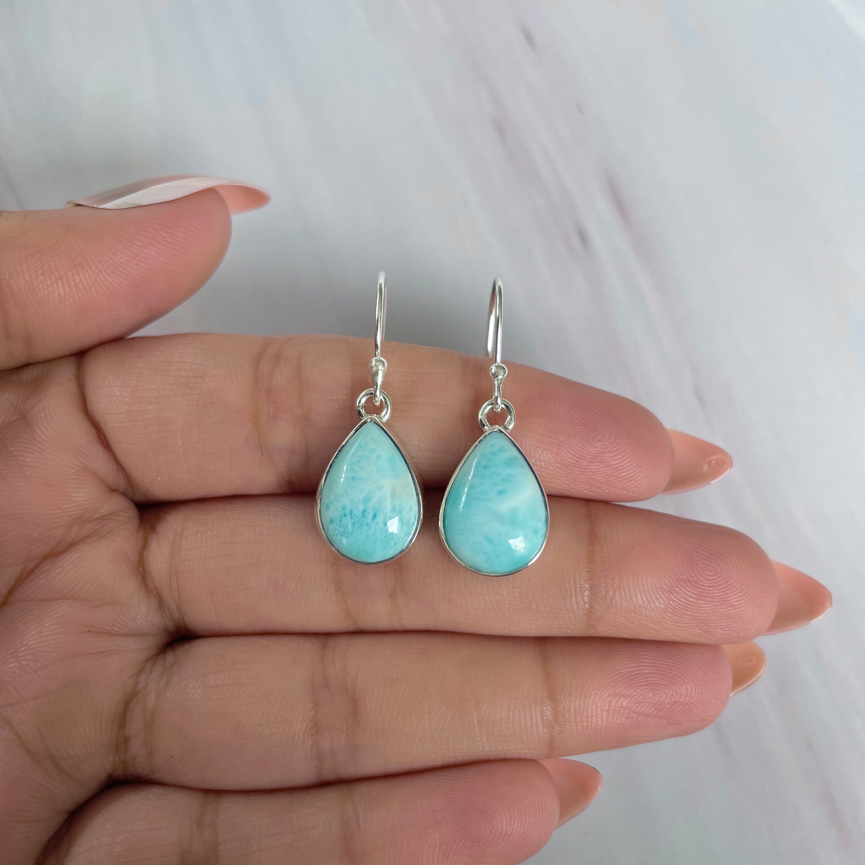 Larimar Earring-(LAR-E-1977.)