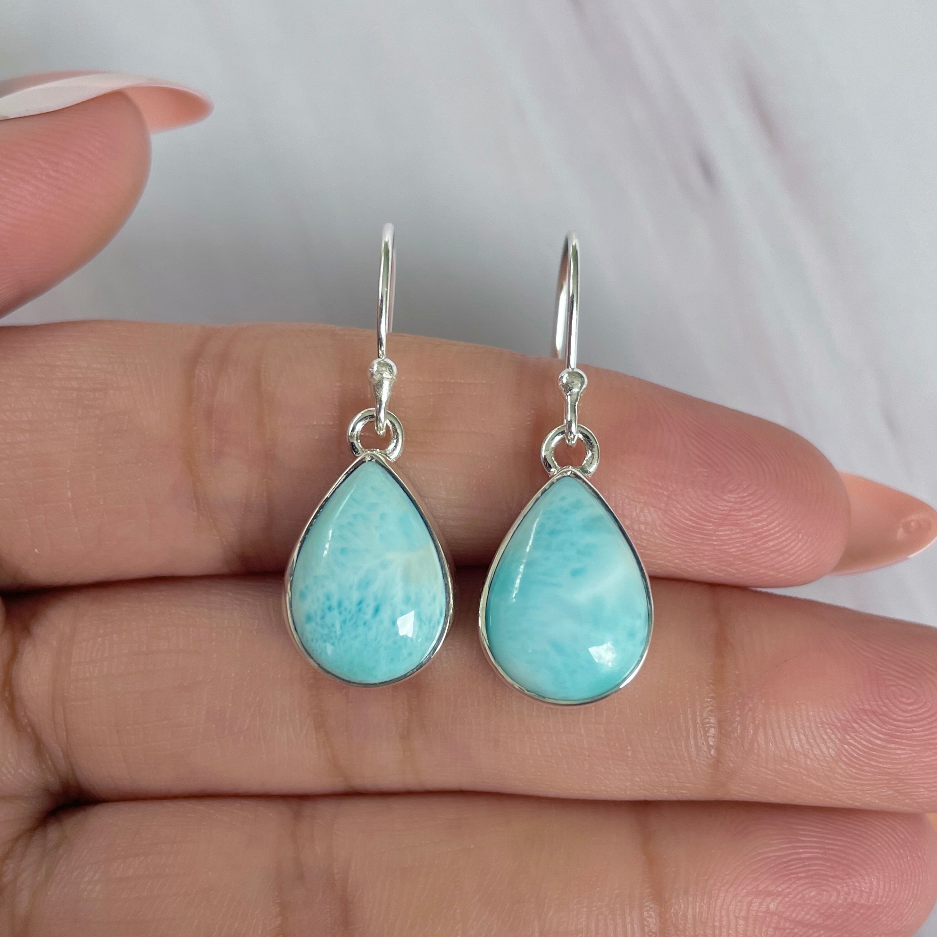 Larimar Earring-(LAR-E-1977.)