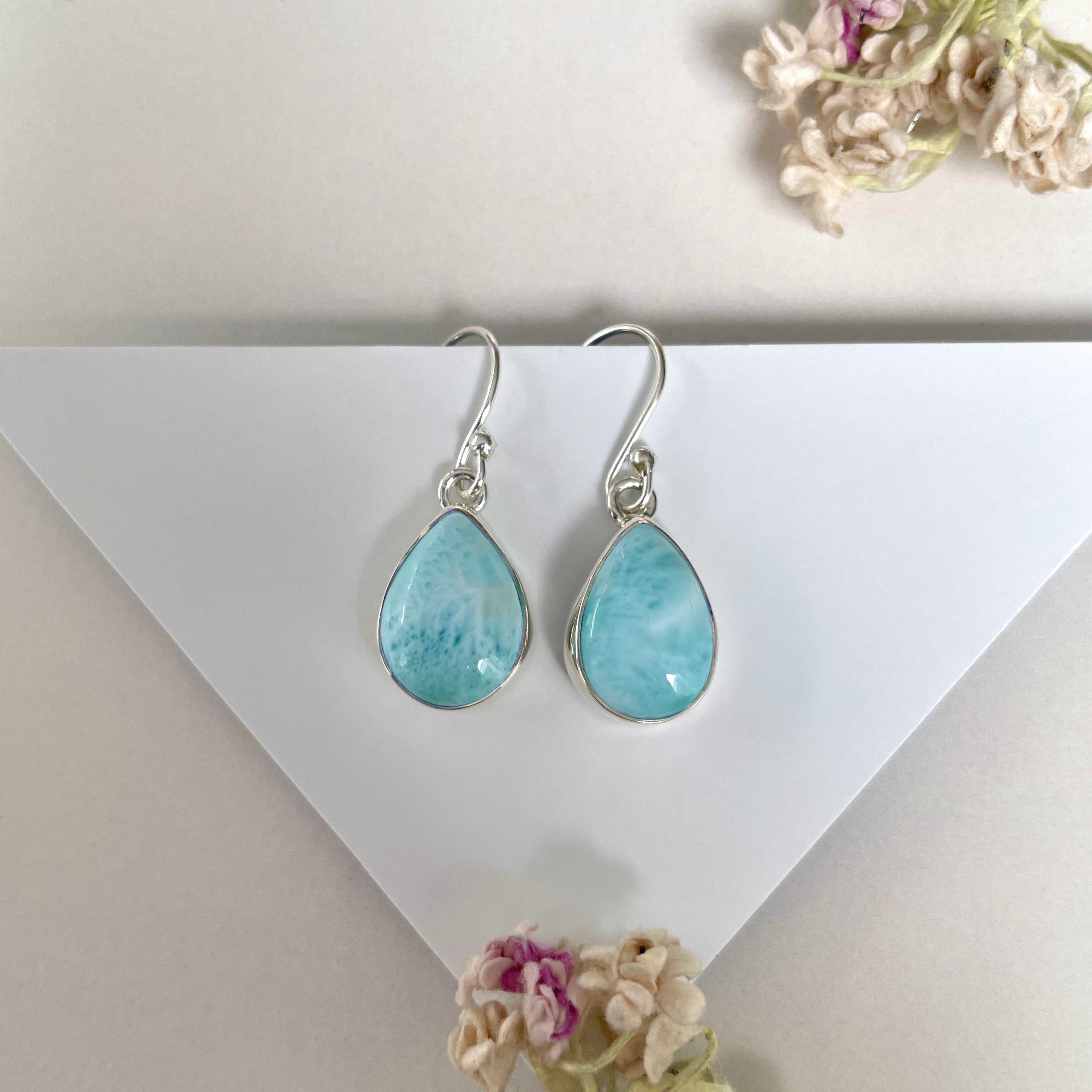 Larimar Earring-(LAR-E-1977.)