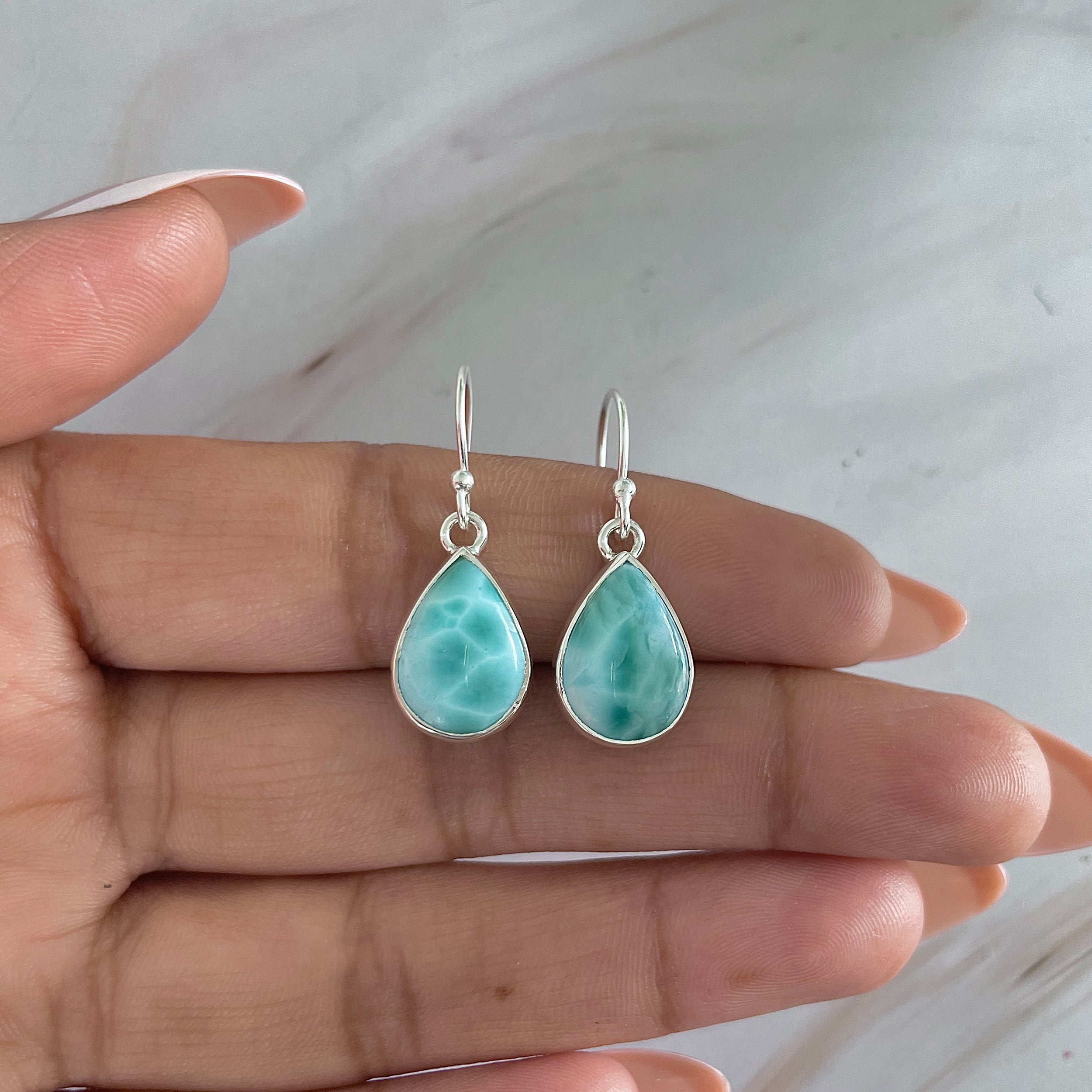 Larimar Earring-(LAR-E-1978.)